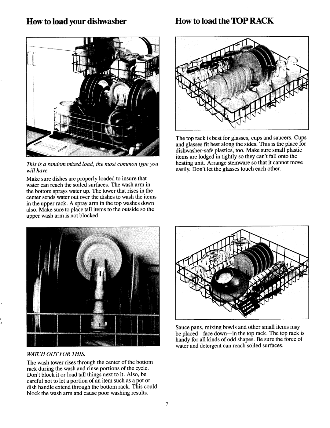 Jenn-Air DU430 manual How to load your dishwasher 