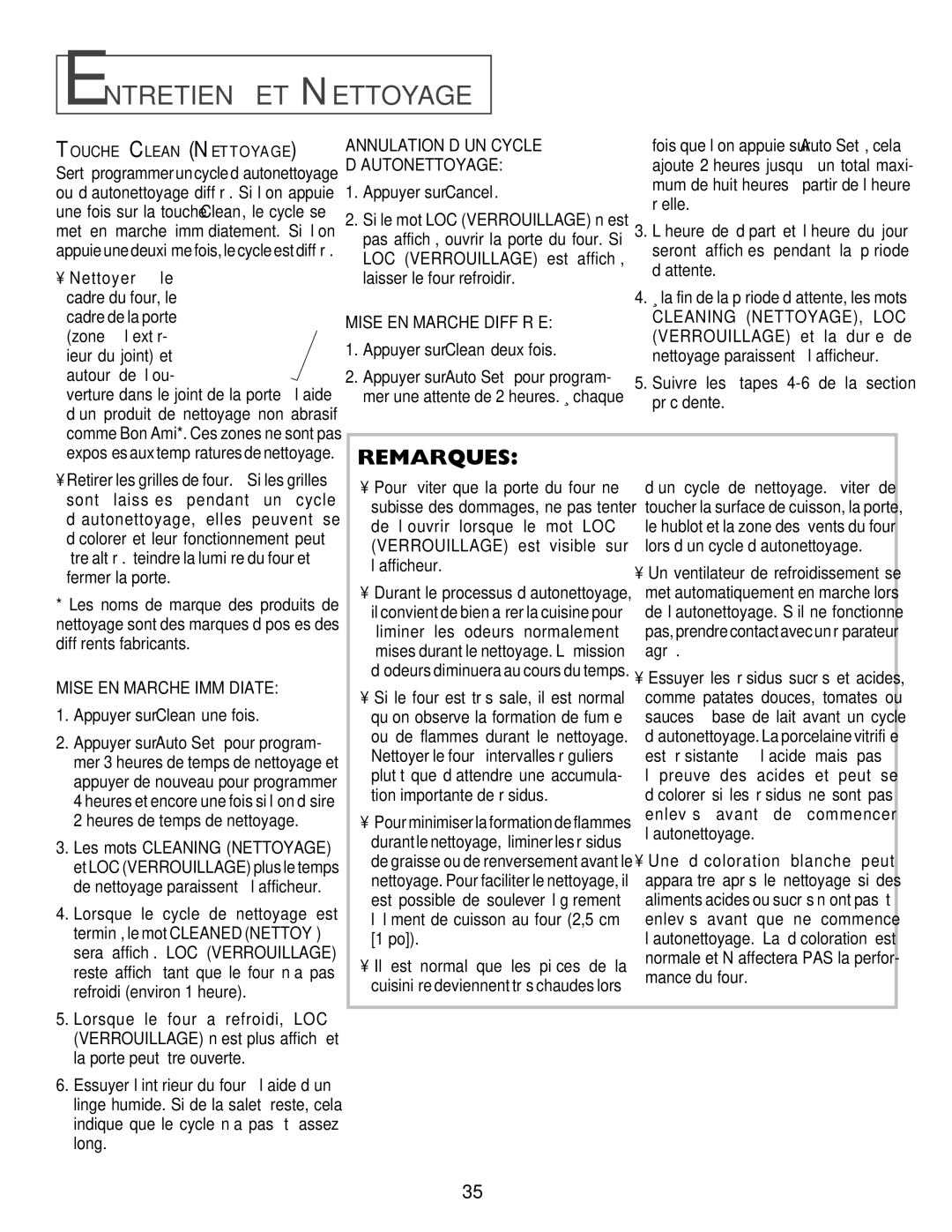 Jenn-Air DUAL-FUEL SLIDE-IN RANGE Entretien ET Nettoyage, Annulation D’UN Cycle D’AUTONETTOYAGE, Mise EN Marche Différée 