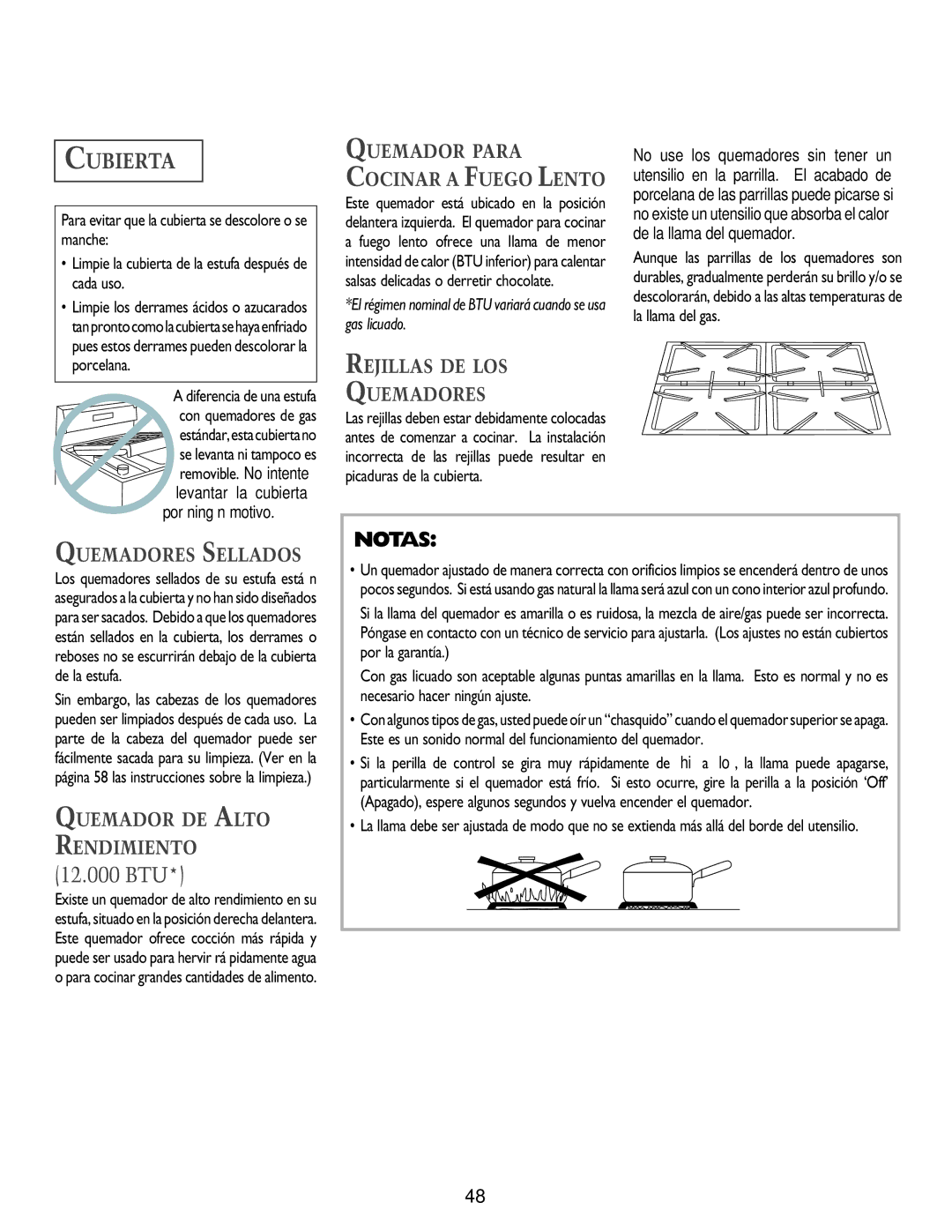 Jenn-Air DUAL-FUEL SLIDE-IN RANGE warranty Cubierta, Quemador Para Cocinar a Fuego Lento, Quemadores Sellados 