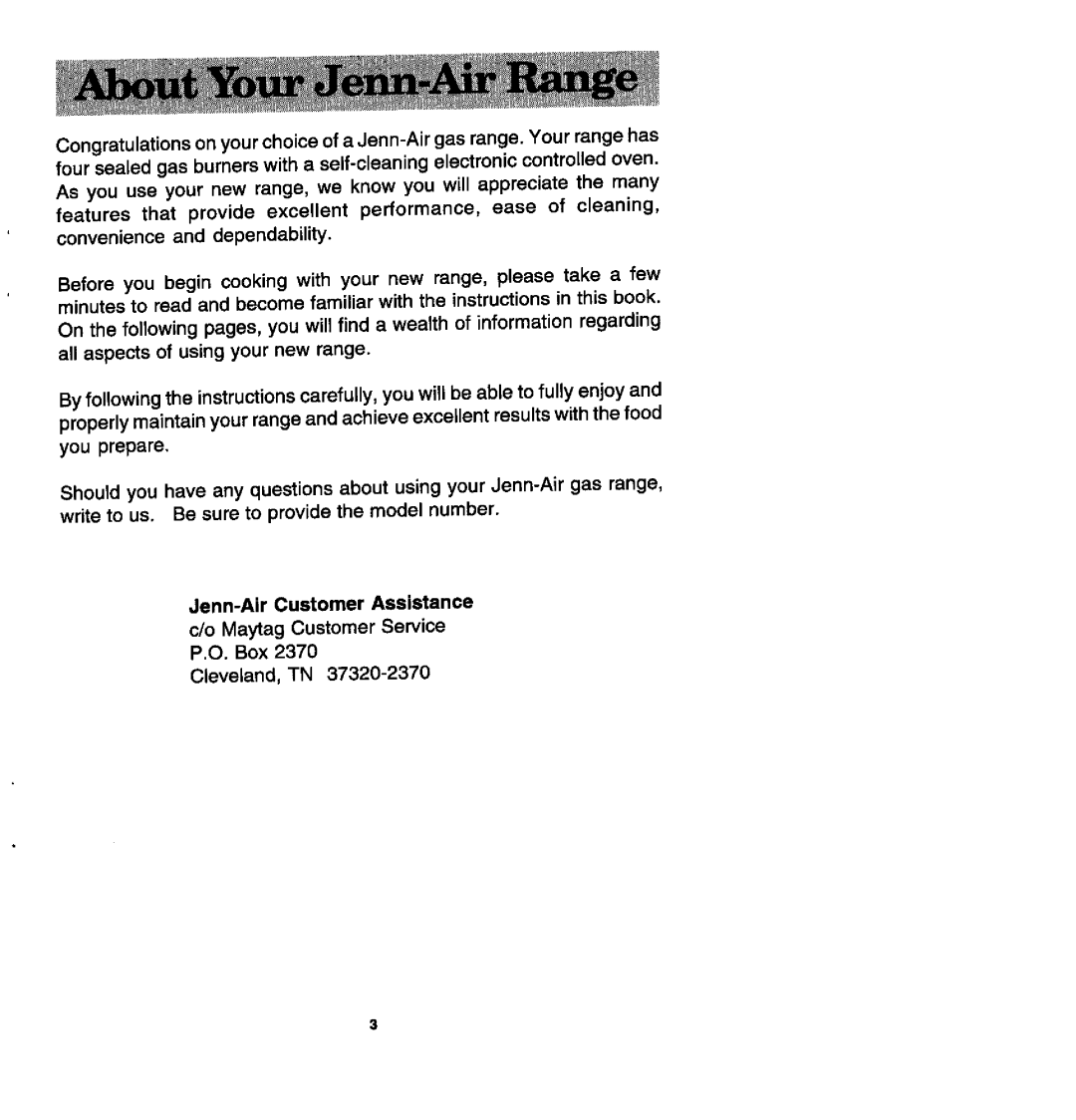 Jenn-Air FCG20100, FCG20510, FCG20500 manual Jenn-AJr Customer Assistance Maytag CustomerService 