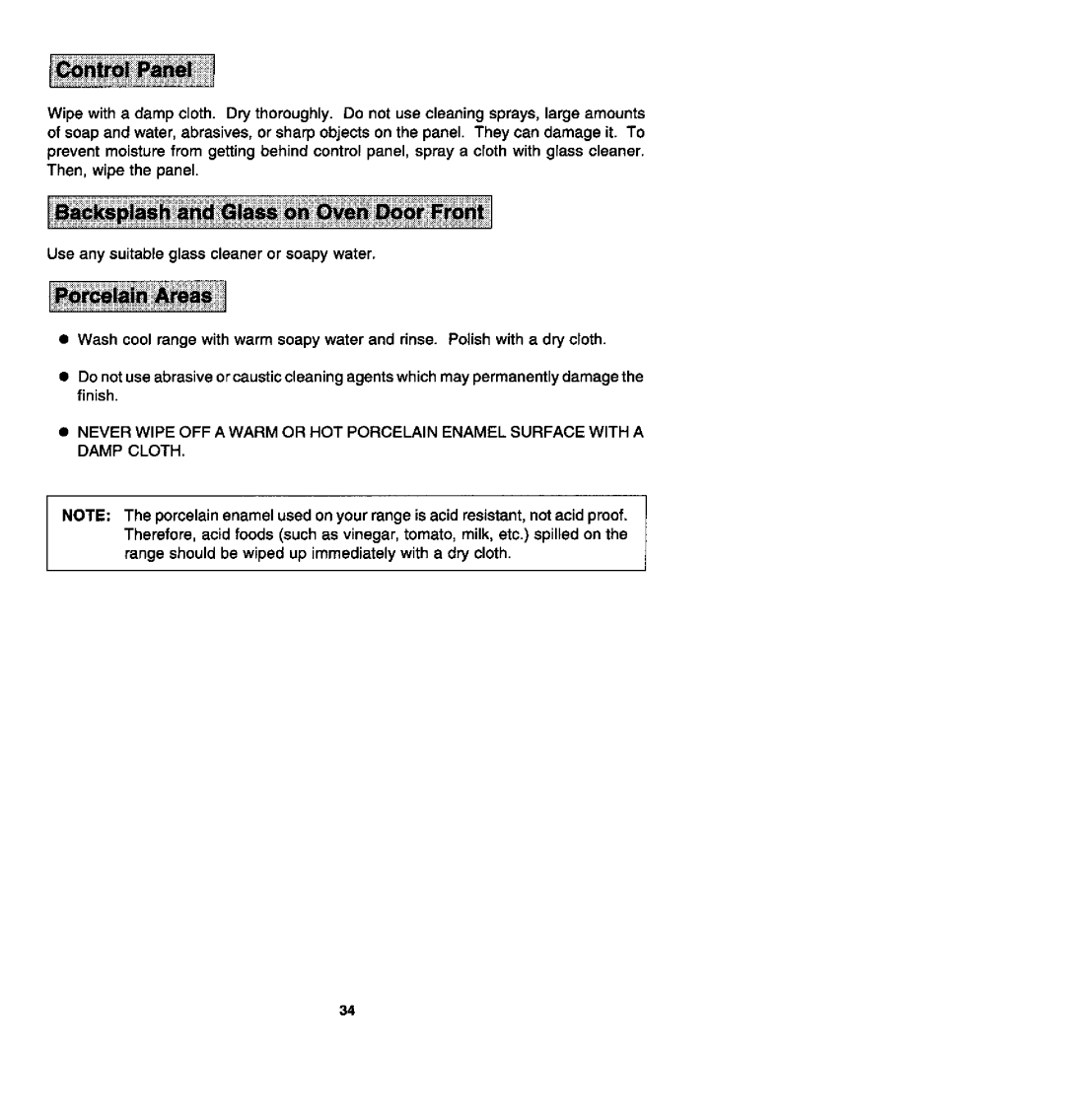 Jenn-Air FCG20510, FCG20100, FCG20500 manual Use any suitableglass cleaner or soapy water 