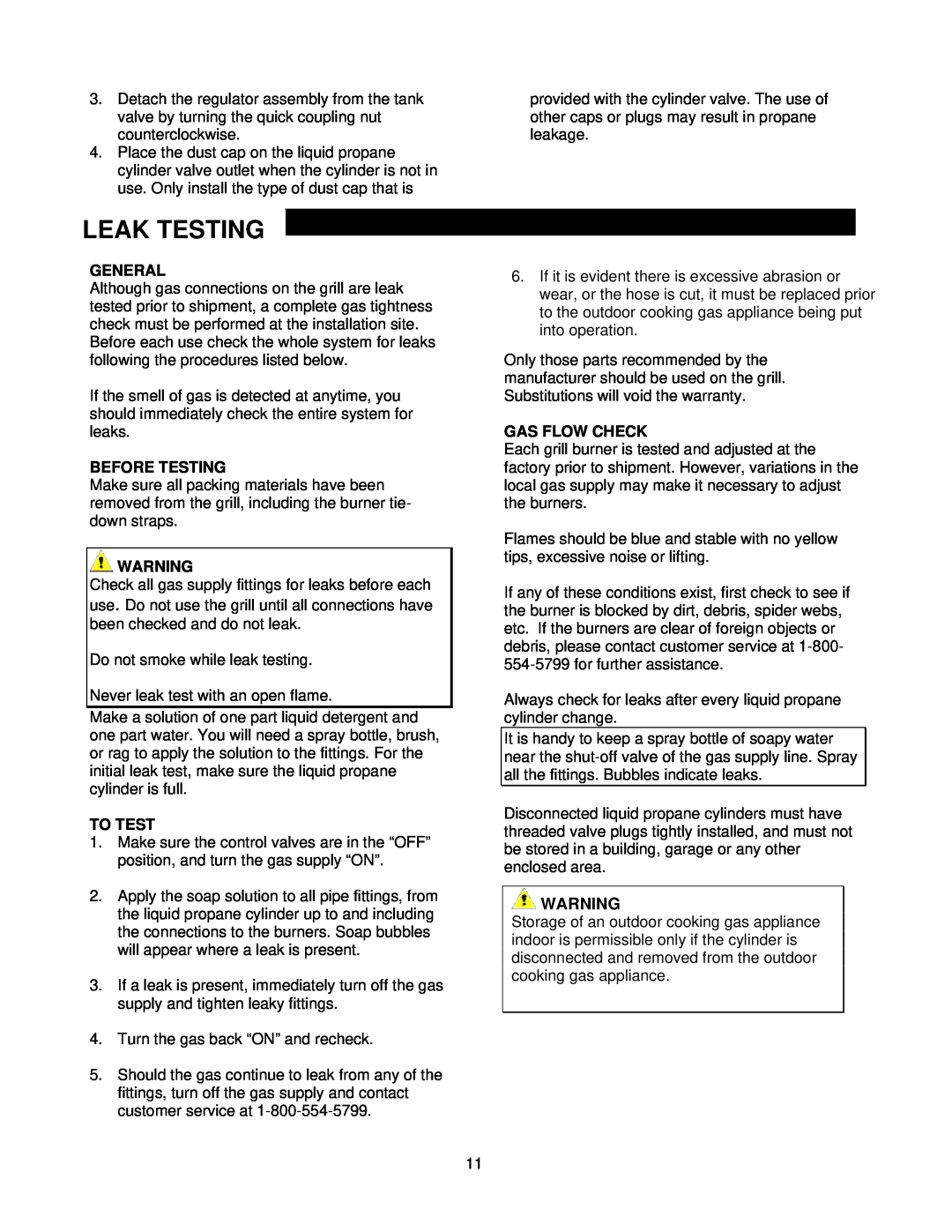Jenn-Air 720-0511, G18Y07P-02 manual Leak Testing, General, Before Testing, To Test, Gas Flow Check 