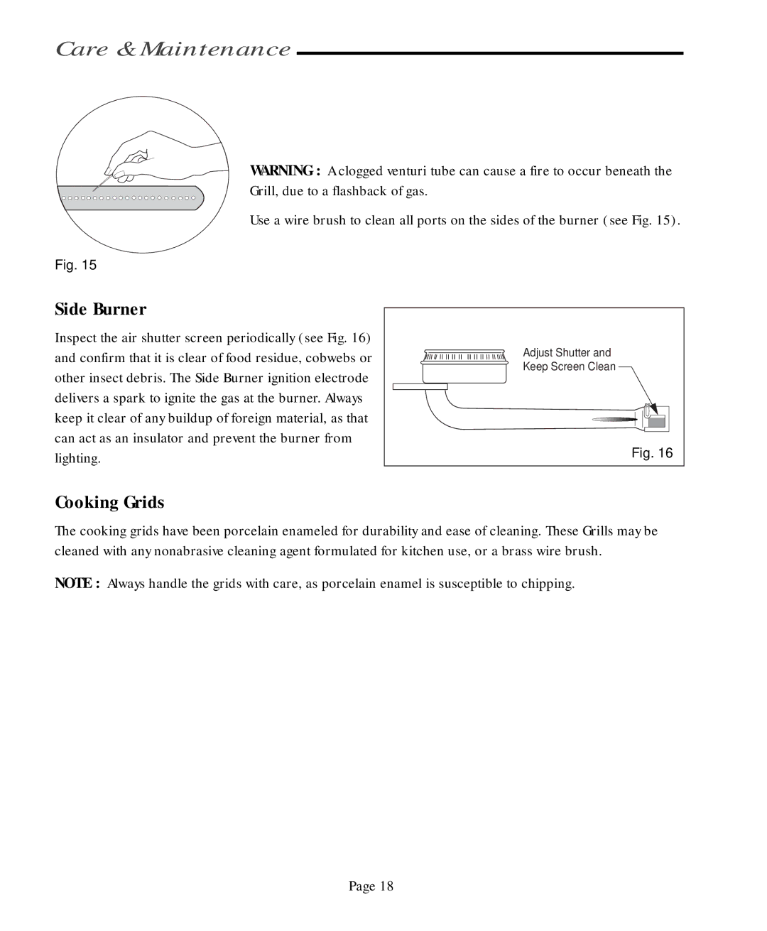 Jenn-Air JA580, JA460 user manual Side Burner, Cooking Grids 