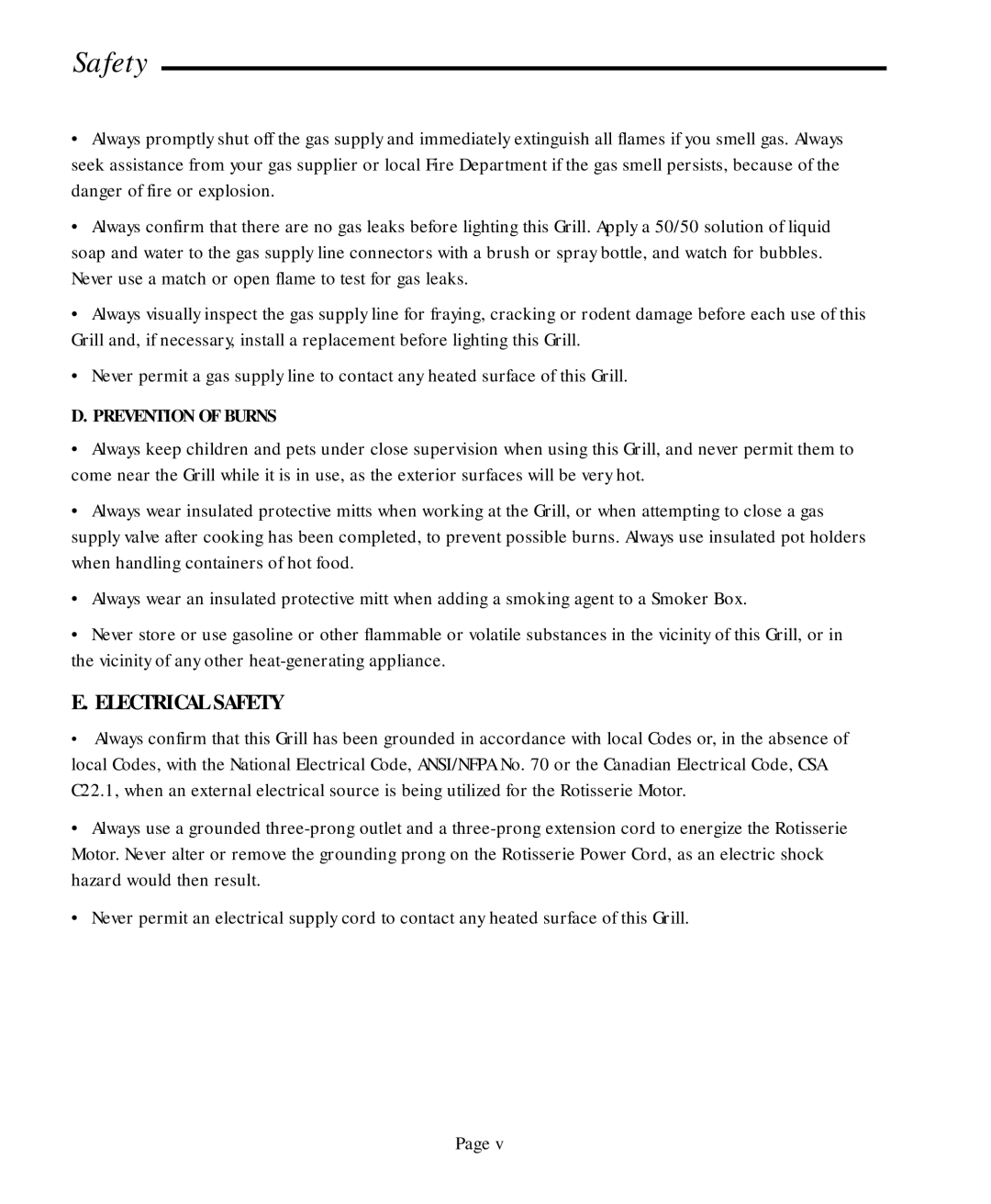 Jenn-Air JA580, JA460 user manual Electrical Safety 