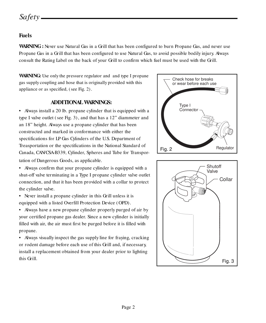 Jenn-Air JA580, JA460 user manual Fuels, Additional Warnings 