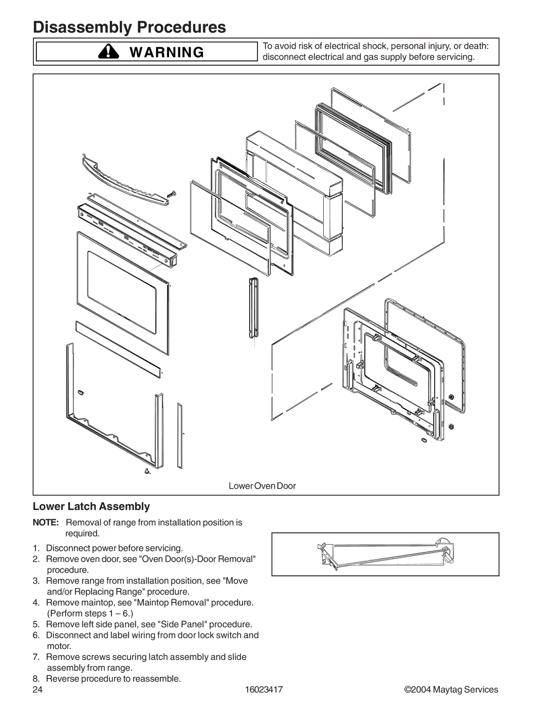 Jenn-Air JDR8895ACS/W, JDR8895AAB/S/W manual Lower Latch Assembly 