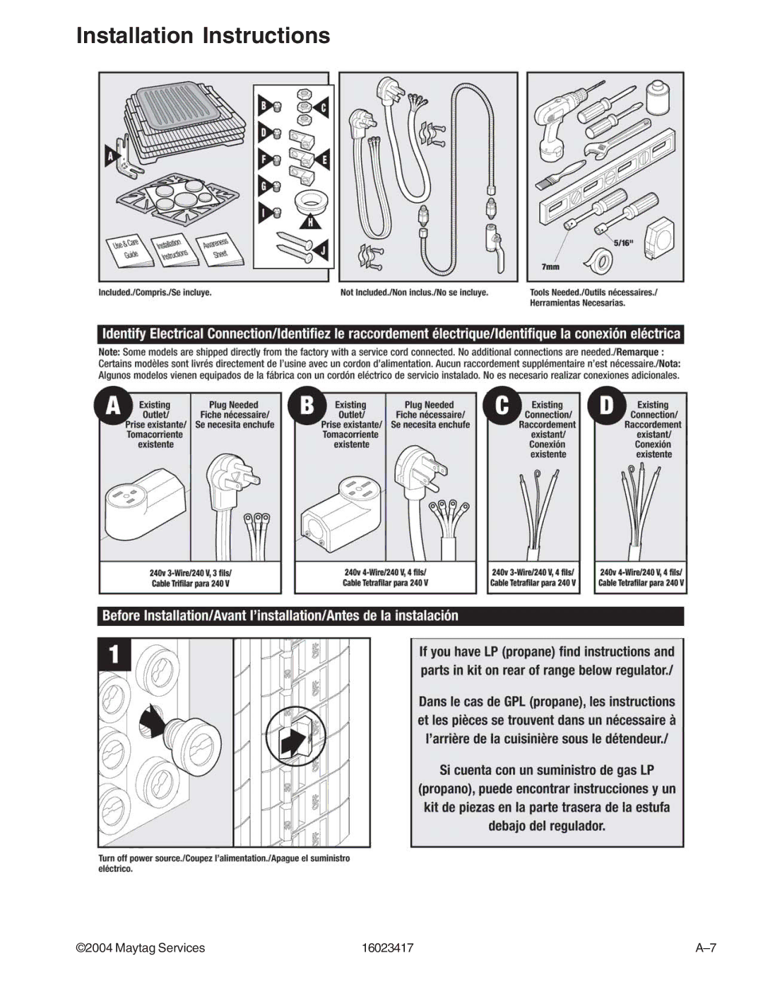 Jenn-Air JDR8895AAB/S/W, JDR8895ACS/W manual Installation Instructions 