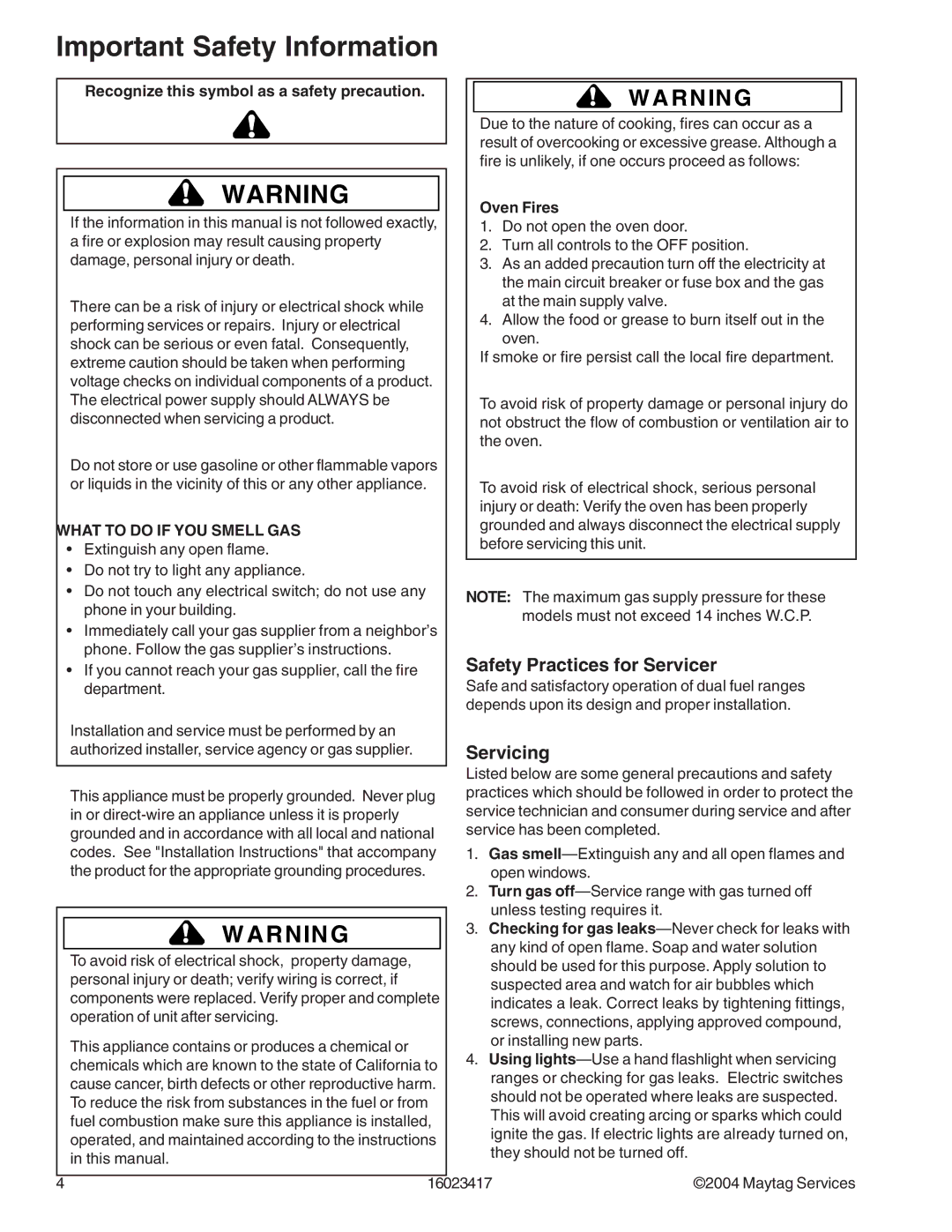 Jenn-Air JDR8895ACS/W, JDR8895AAB/S/W manual Safety Practices for Servicer, Servicing 