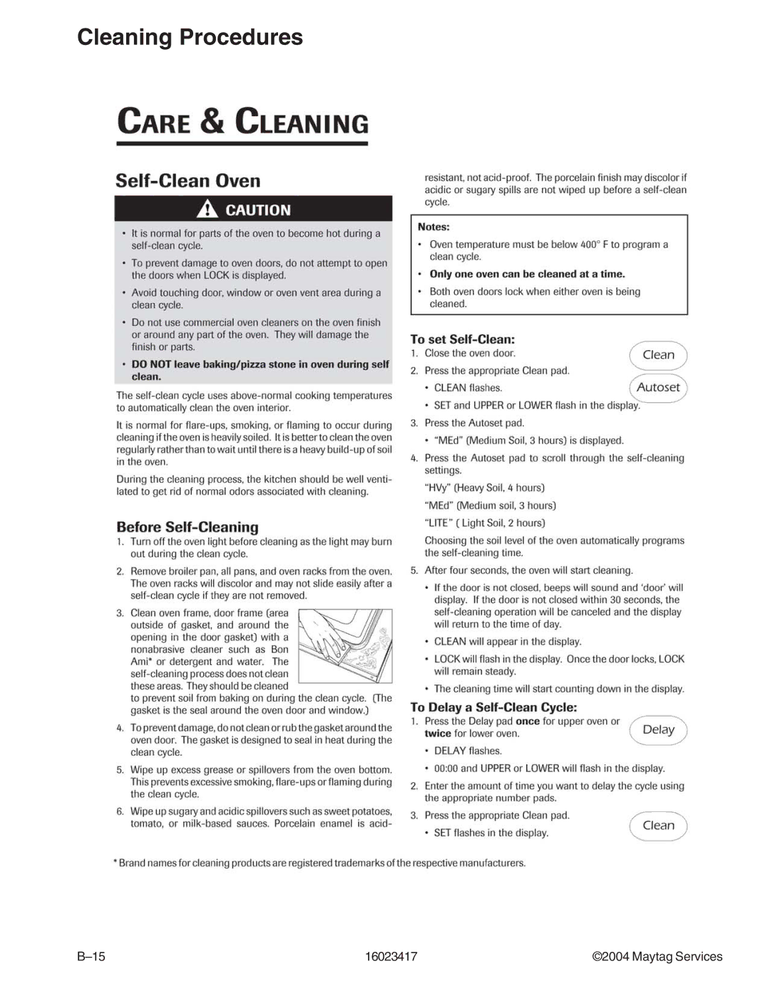 Jenn-Air JDR8895ACS/W, JDR8895AAB/S/W manual Cleaning Procedures 