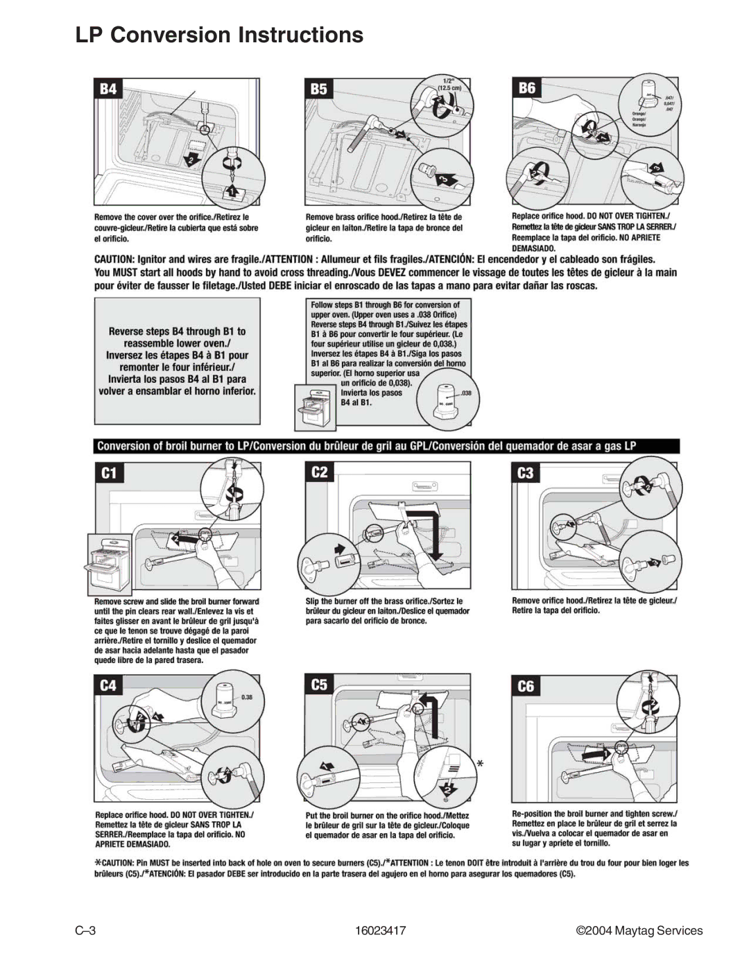 Jenn-Air JDR8895ACS/W, JDR8895AAB/S/W manual LP Conversion Instructions 