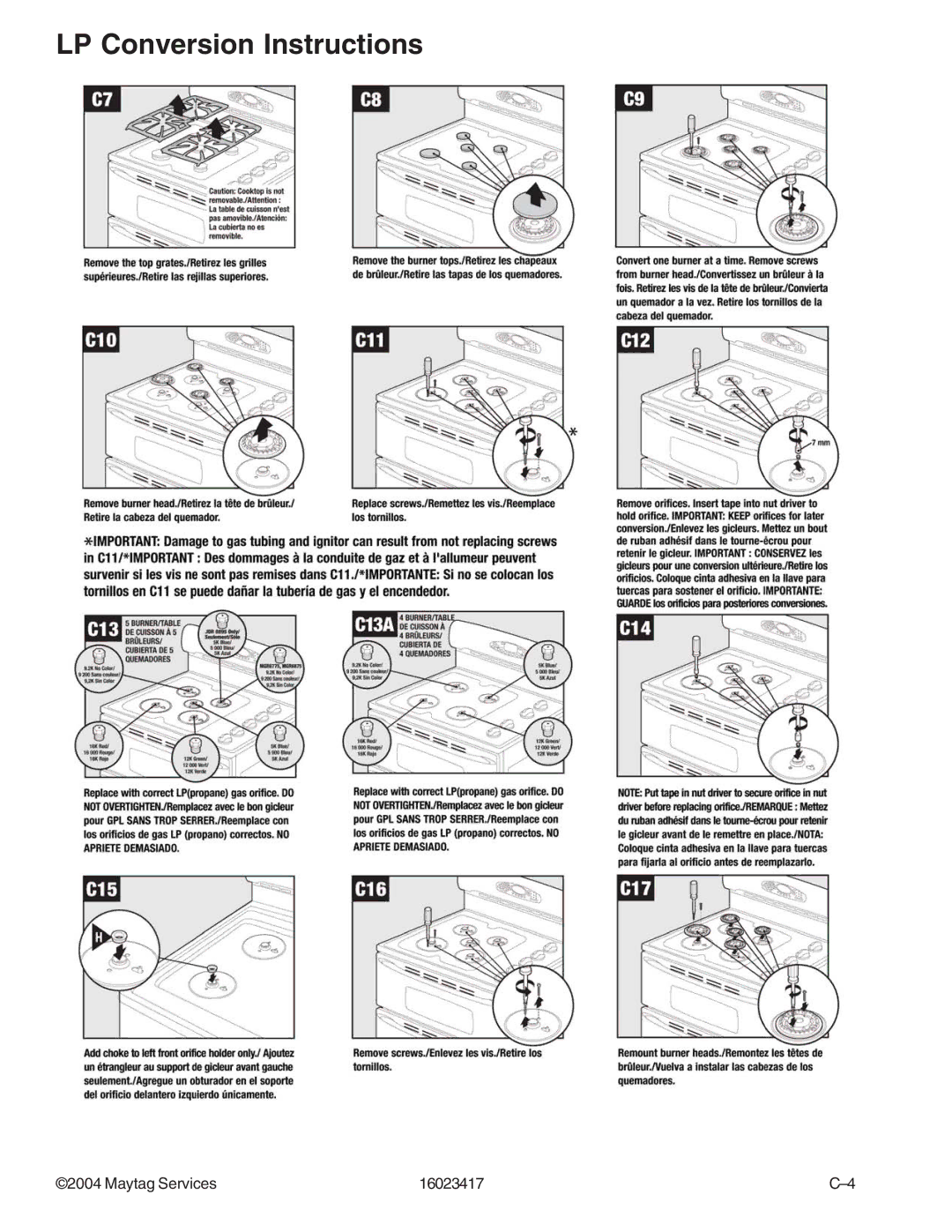 Jenn-Air JDR8895AAB/S/W, JDR8895ACS/W manual LP Conversion Instructions 