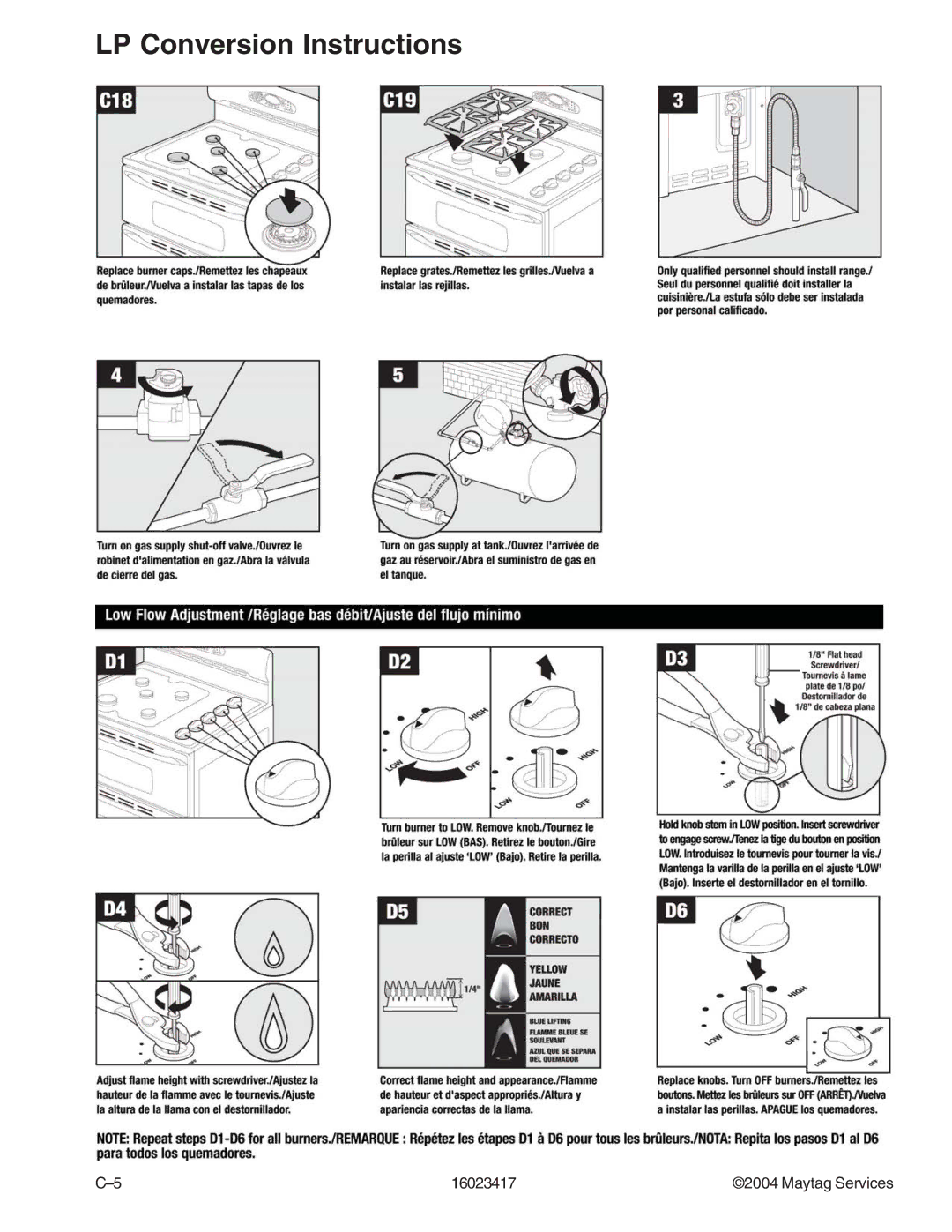 Jenn-Air JDR8895ACS/W, JDR8895AAB/S/W manual LP Conversion Instructions 