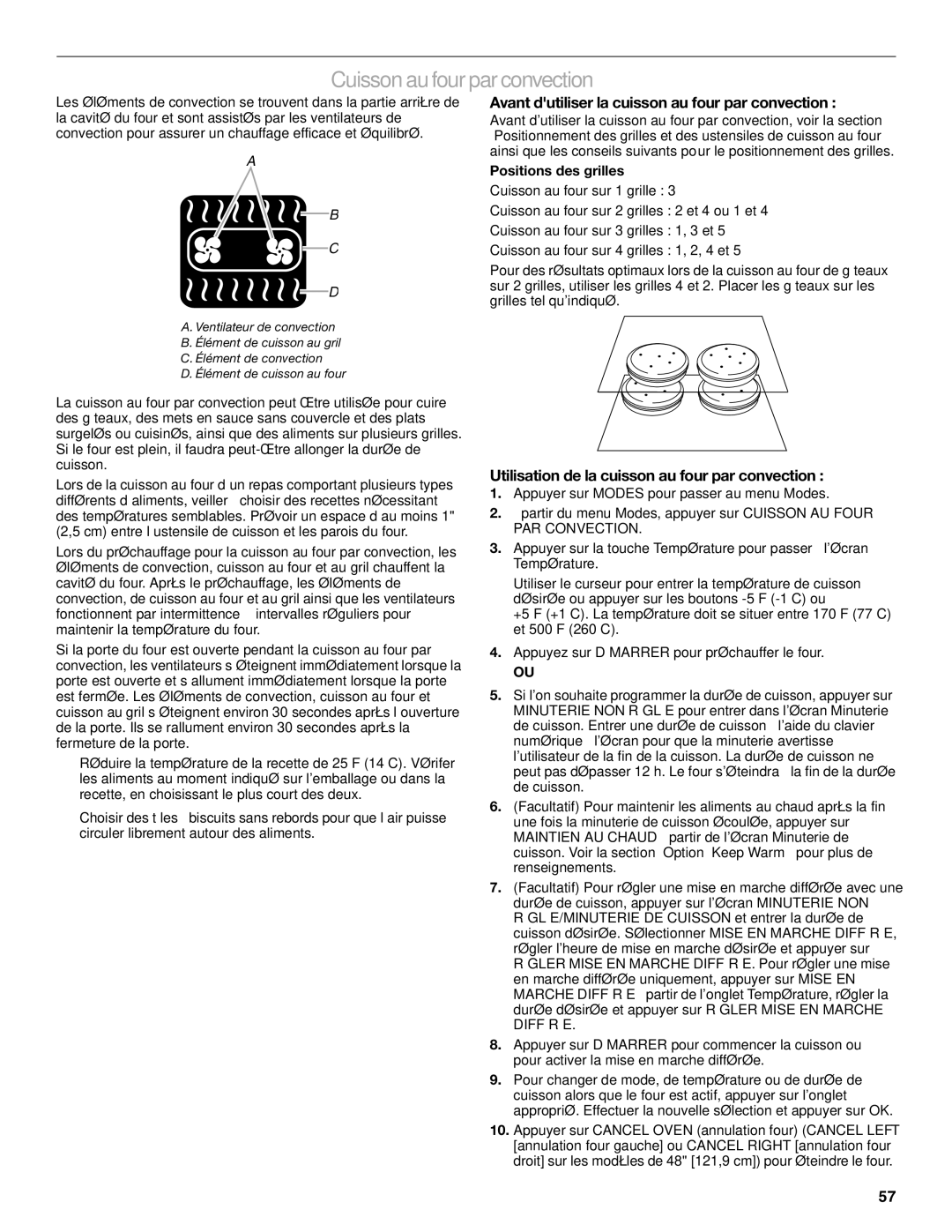 Jenn-Air JDRP430 manual Cuisson au four par convection, Avant dutiliser la cuisson au four par convection 