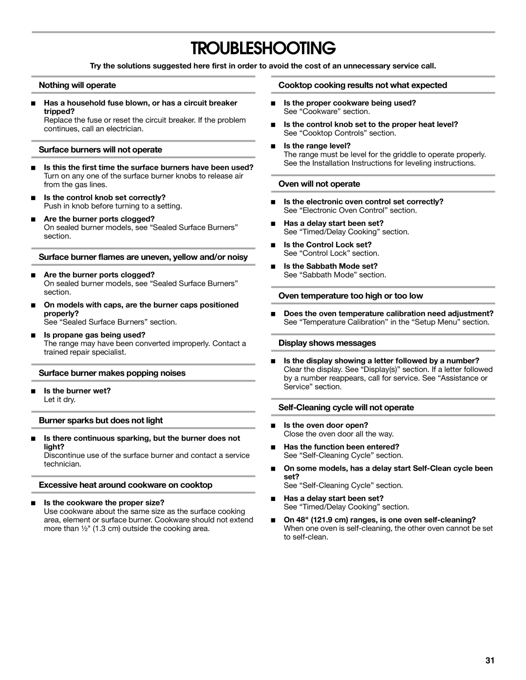 Jenn-Air JDRP548, JDRP436, JDRP536, JDRP430 manual Troubleshooting 