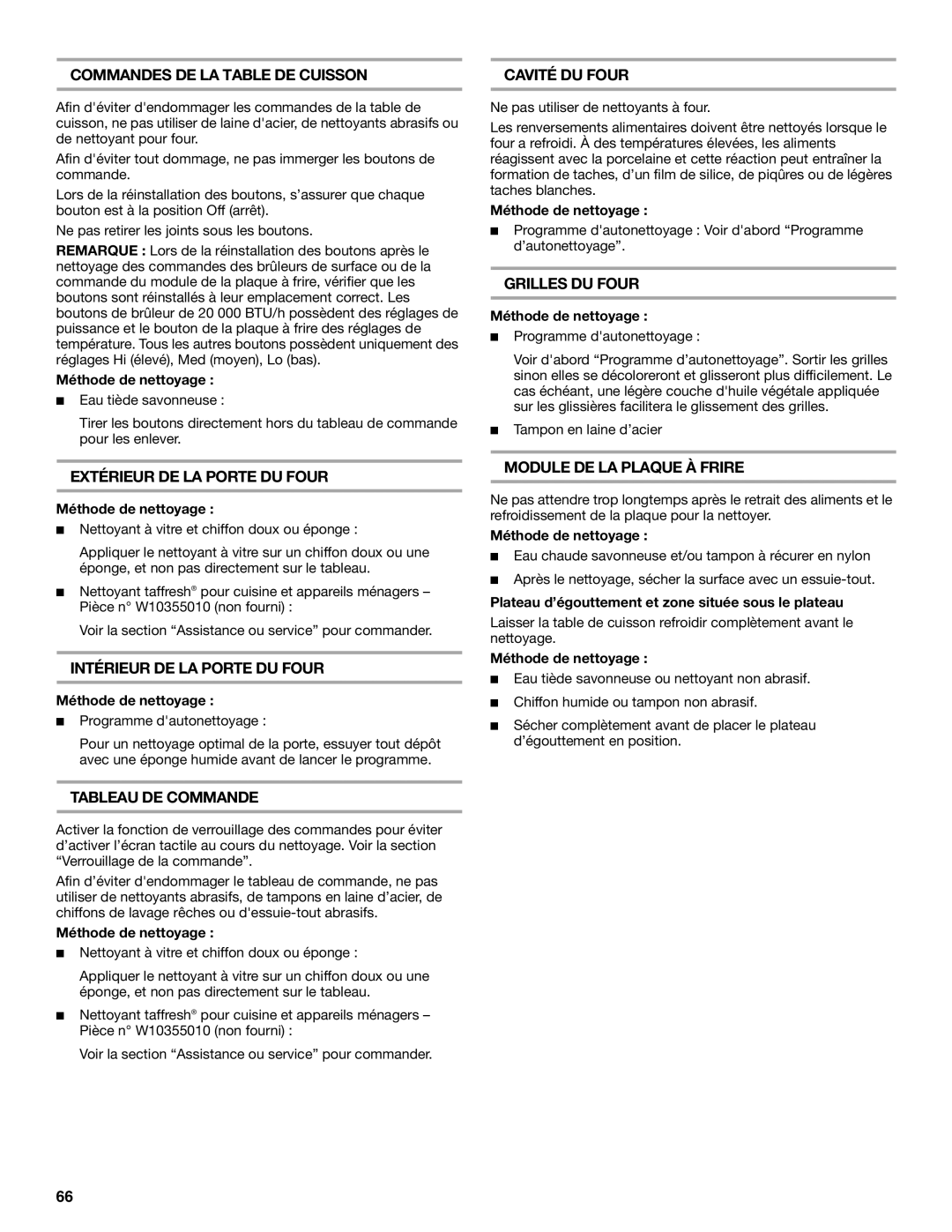 Jenn-Air JDRP430, JDRP436 Commandes DE LA Table DE Cuisson, Extérieur DE LA Porte DU Four, Intérieur DE LA Porte DU Four 