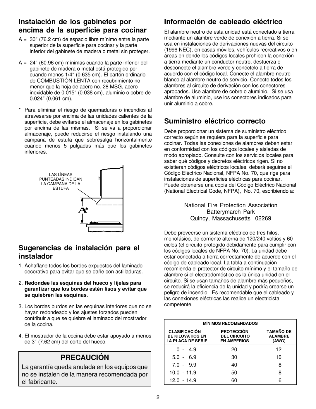 Jenn-Air JED8430 installation instructions Sugerencias de instalación para el instalador, Información de cableado eléctrico 