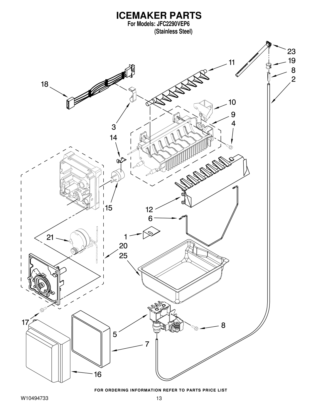 Jenn-Air JFC2290VEP6 manual Icemaker Parts 