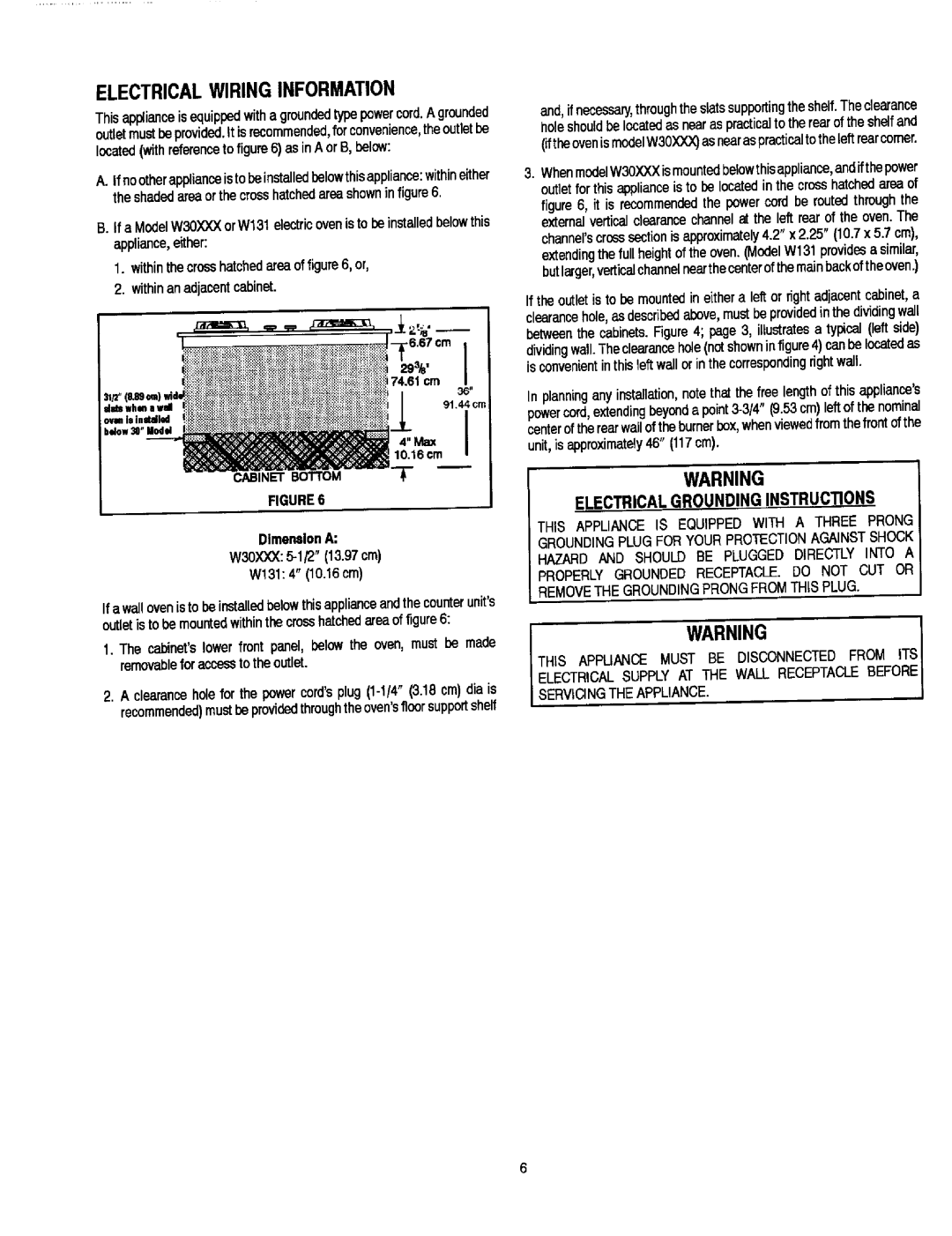 Jenn-Air CCG2523, JGC7430, JGC7536, CCG2423 installation manual Electricawiringinformationl, CAeiNsrBOrrouT, DimenalonA 