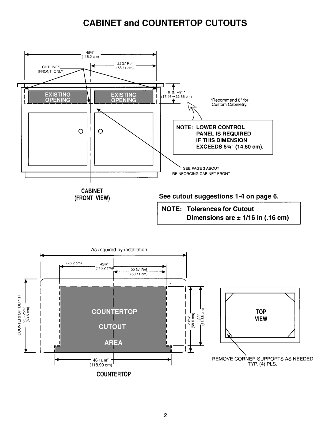 Jenn-Air JGD8348CDP installation instructions Cabinet and Countertop Cutouts 