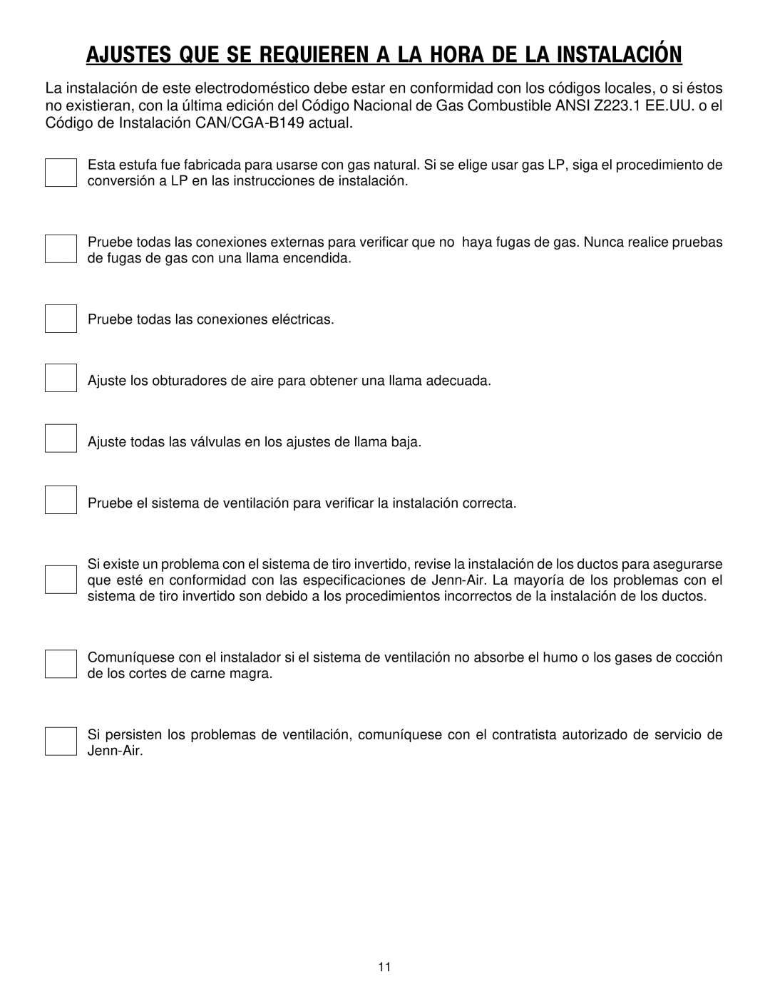 Jenn-Air JGD8348CDP installation instructions Ajustes QUE SE Requieren a LA Hora DE LA Instalación 