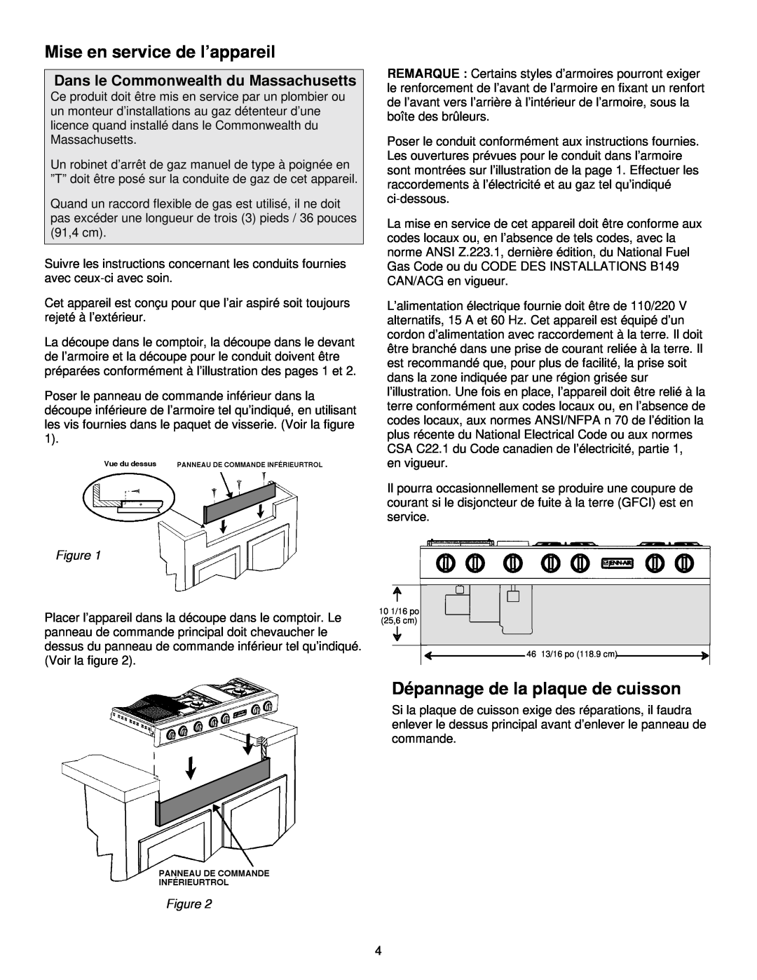 Jenn-Air JGD8348CDP installation instructions Mise en service de l’appareil, Dépannage de la plaque de cuisson 