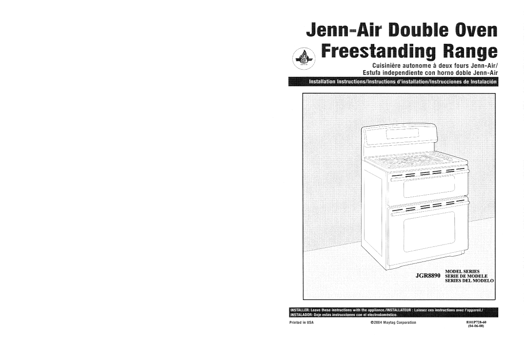 Jenn-Air JGR8890 manual 
