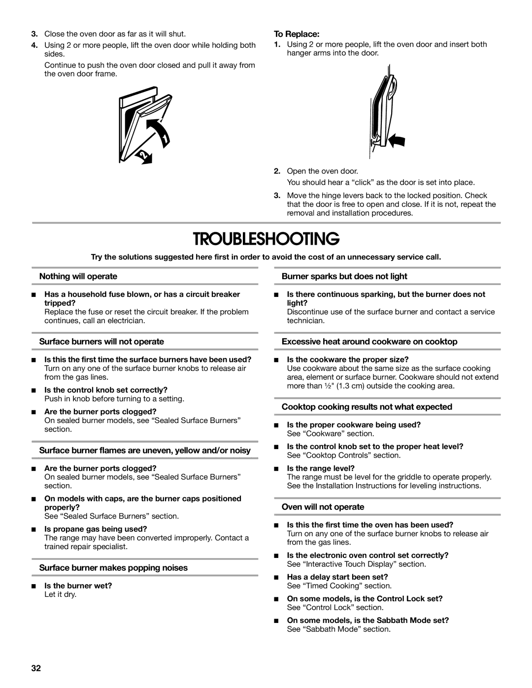 Jenn-Air JGRP548, JGRP430, JGRP536, JGRP436 manual Troubleshooting 