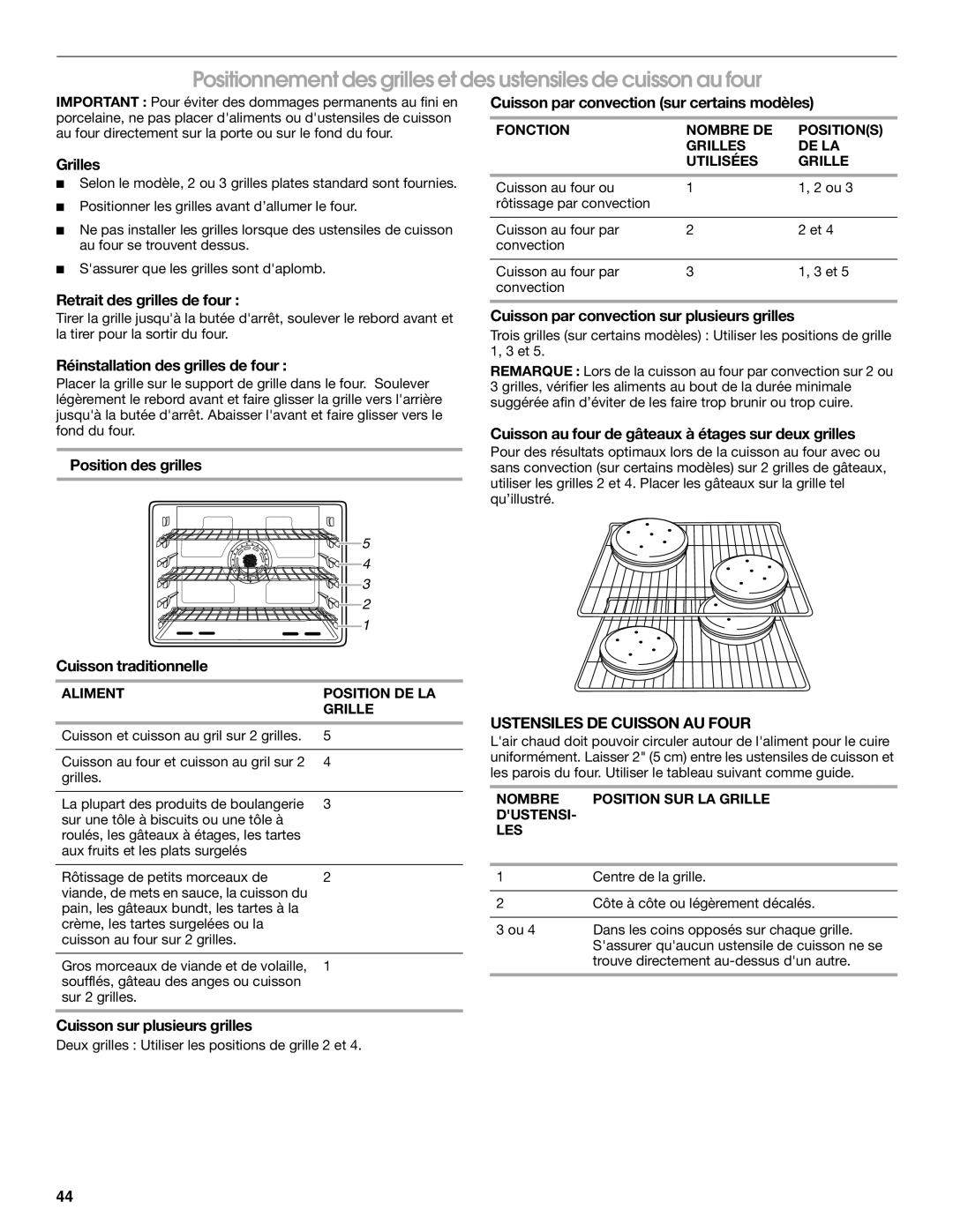 Jenn-Air JGS8850, JGS8860 manual Ustensiles DE Cuisson AU Four 