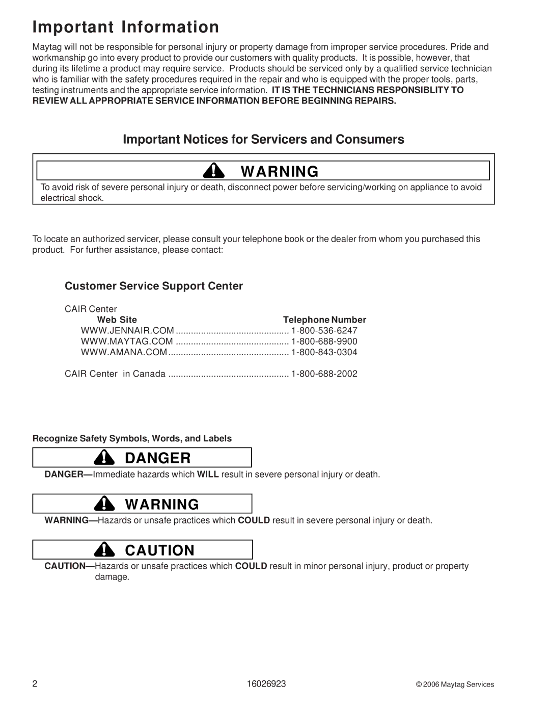 Jenn-Air JGS8750BD, JGS9900BD, JGS8860BD, JGS8850BD manual Important Information, Customer Service Support Center 