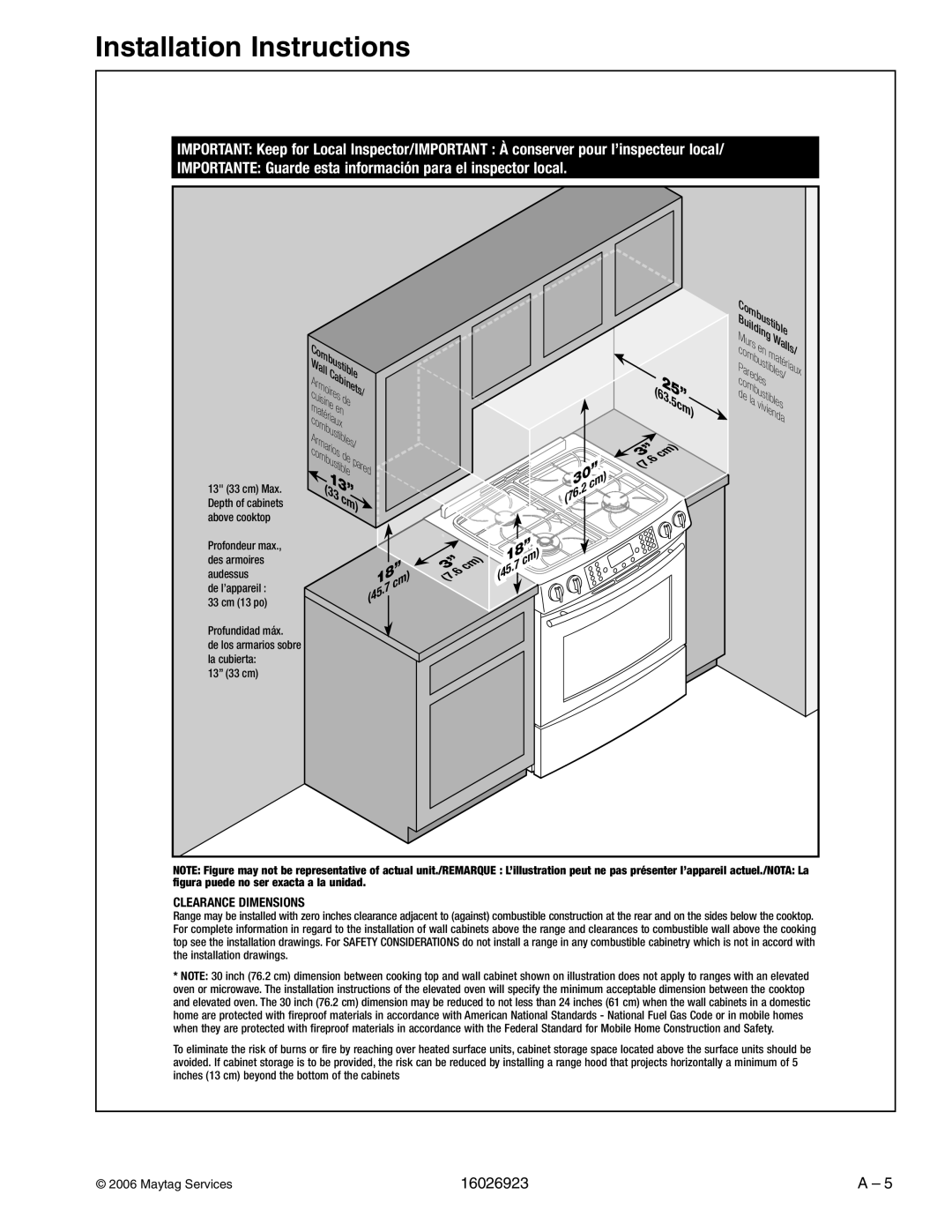 Jenn-Air JGS8850BD, JGS9900BD, JGS8860BD, JGS8750BD manual Clearance Dimensions 