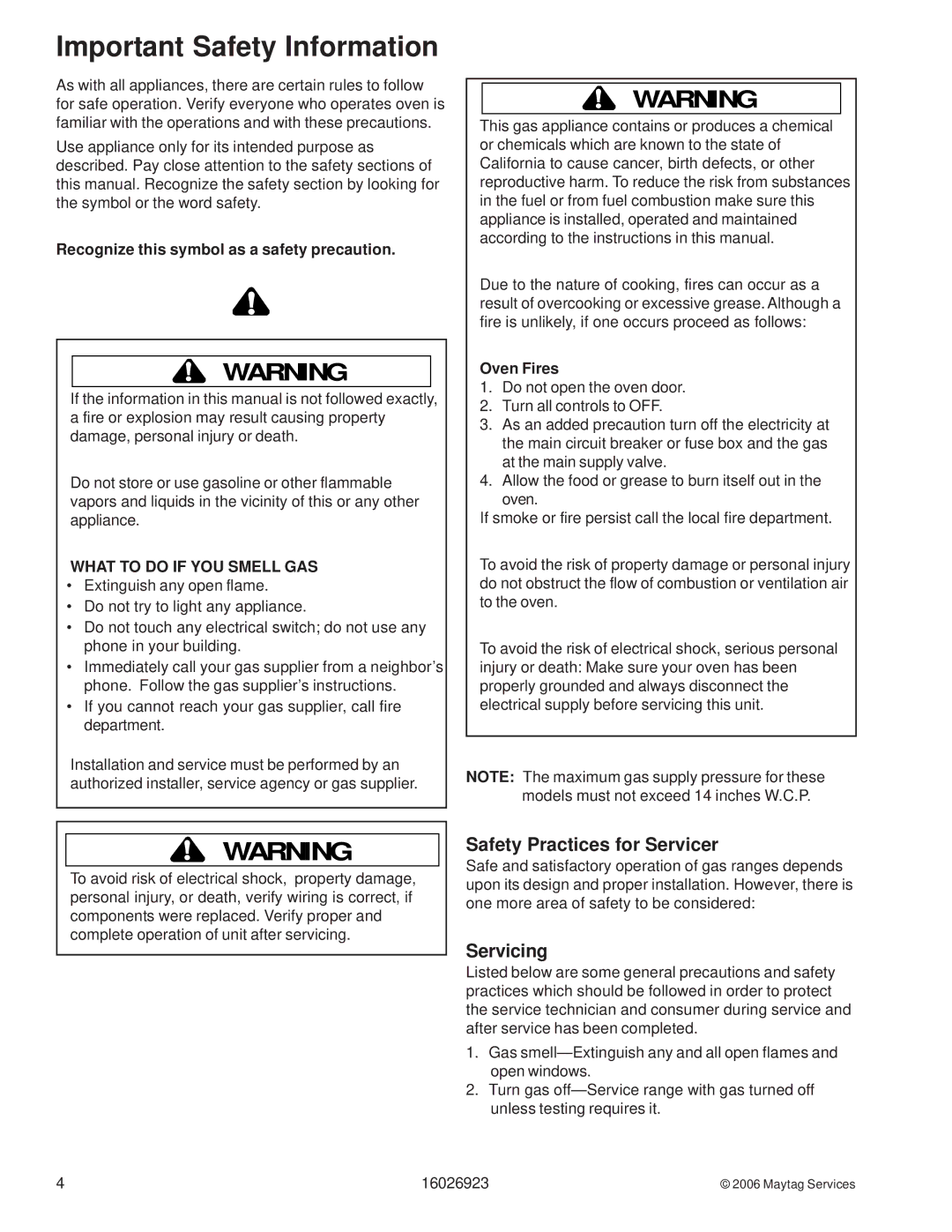 Jenn-Air JGS9900BD, JGS8860BD, JGS8750BD, JGS8850BD manual Safety Practices for Servicer, Servicing 