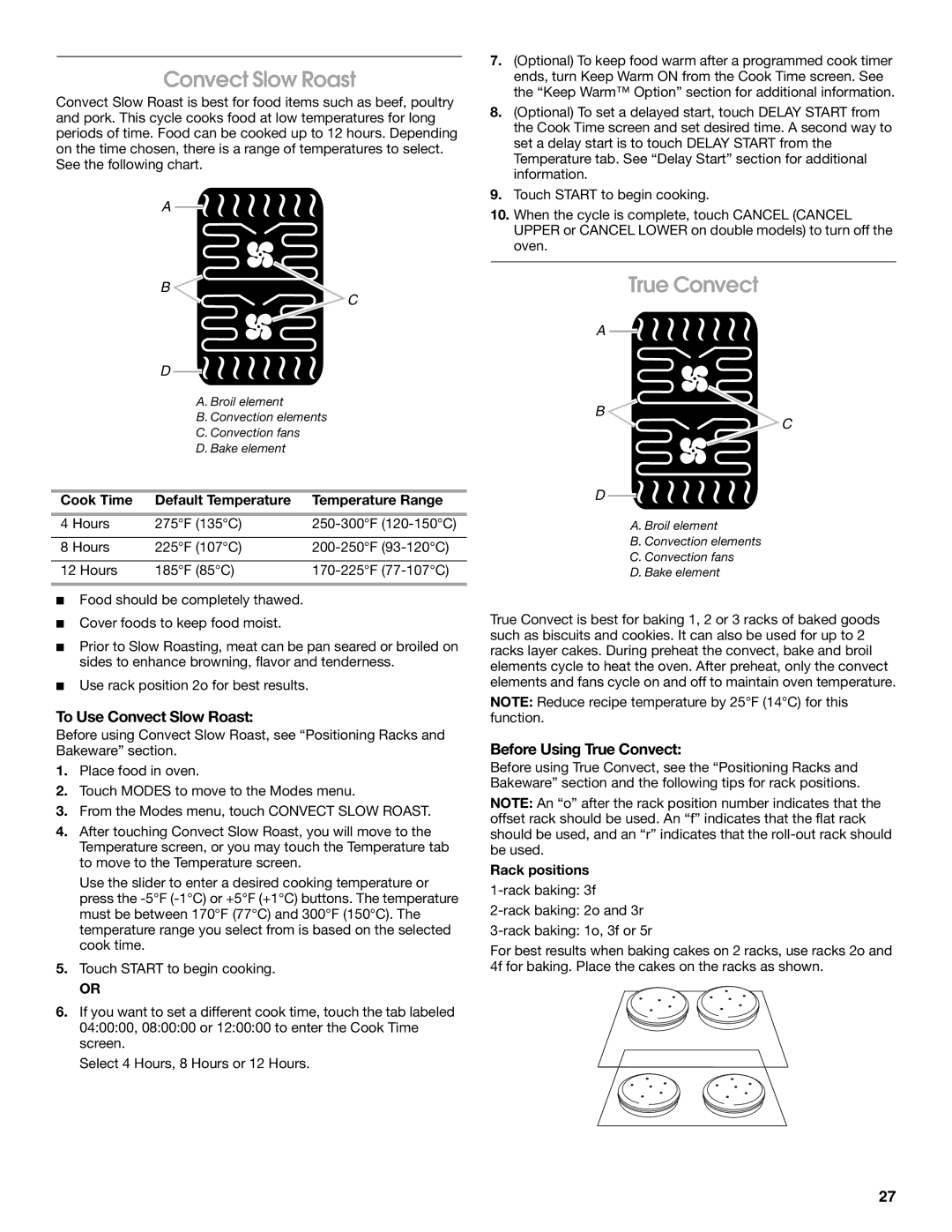 Jenn-Air JJW3430 manual To Use Convect Slow Roast, Before Using True Convect 