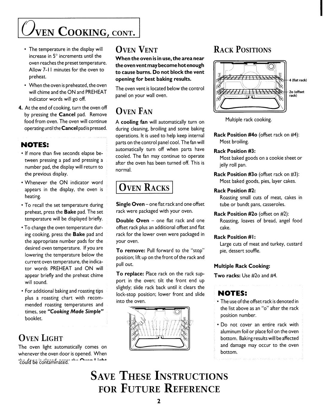 Jenn-Air JJW8630, JJW8627, JJW8.527, JJW8530, JMW8527, JMW8.530 warranty 10VEN COOKING, Ovenfan, 1OVENRACKS1 