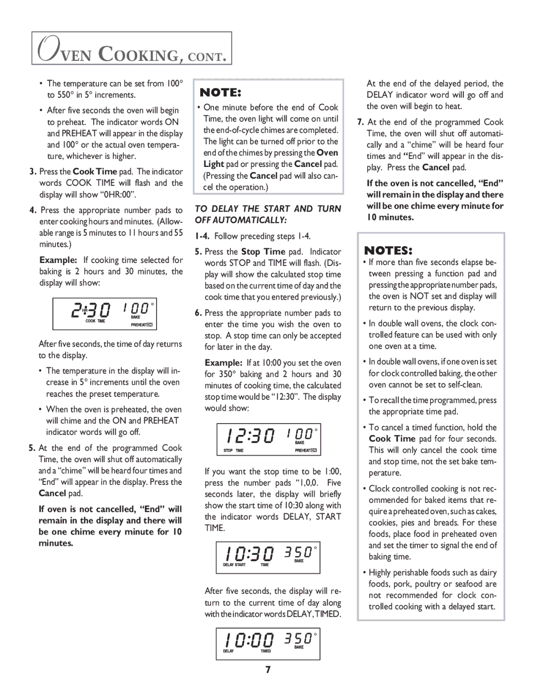 Jenn-Air JJW8527, JJW8630, JJW8627, JJW8530 Follow preceding steps, Temperature can be set from 100 to 550 in 5 increments 