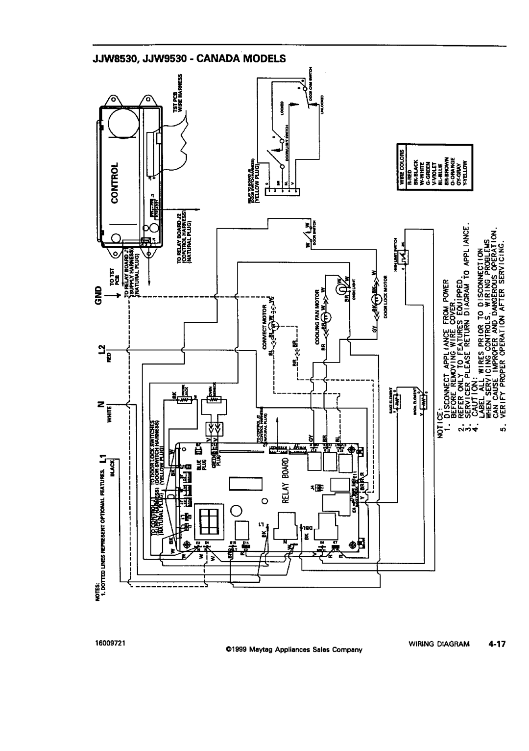 Jenn-Air WW30110, JJW9527, JJW8630, JJW8627, JJW8527, W3040OP, W30100, W30400, W27400, W27200, W2451 JJW8530, JJW9530 Canada Models 