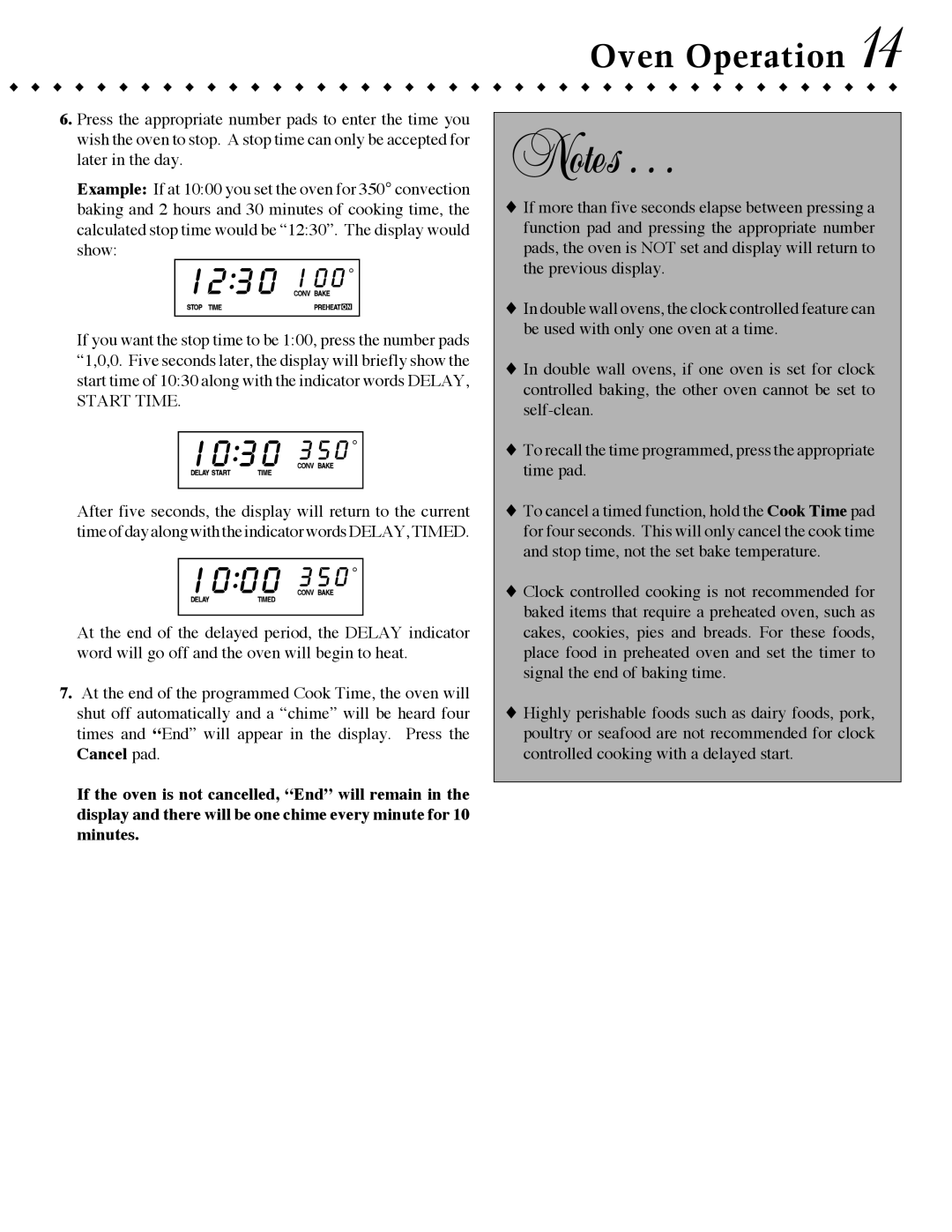 Jenn-Air JJW9630, JJW9527, JMW9530, JMW9527, JJW9530, JJW9627 warranty Oven Operation 