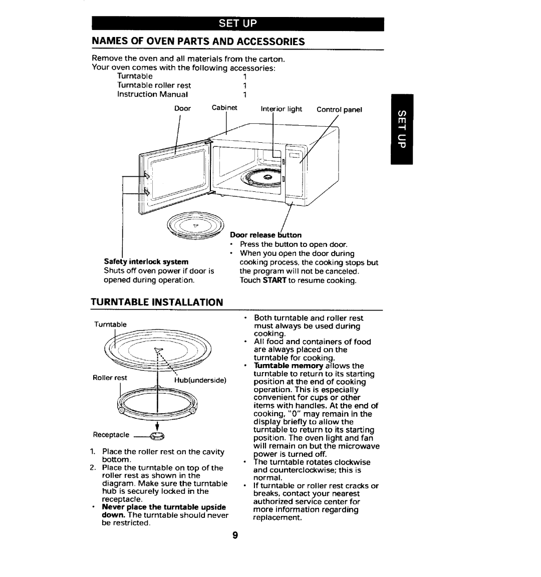 Jenn-Air JMC8100ADB manual Names of Oven Partsand Accessories, Rol ler r 