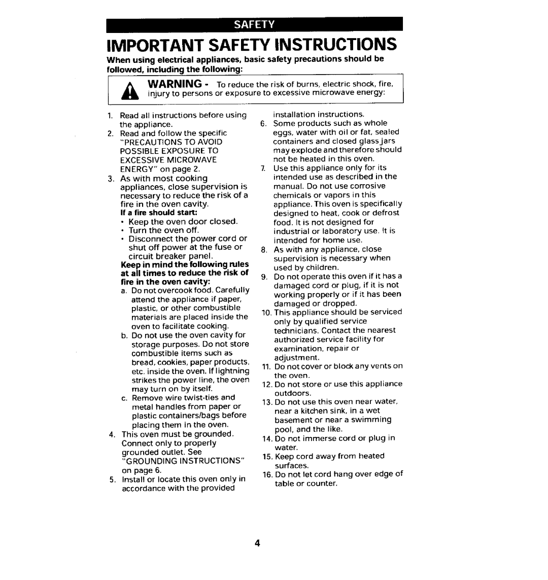Jenn-Air JMC8100ADB manual Important Safetyinstructions 