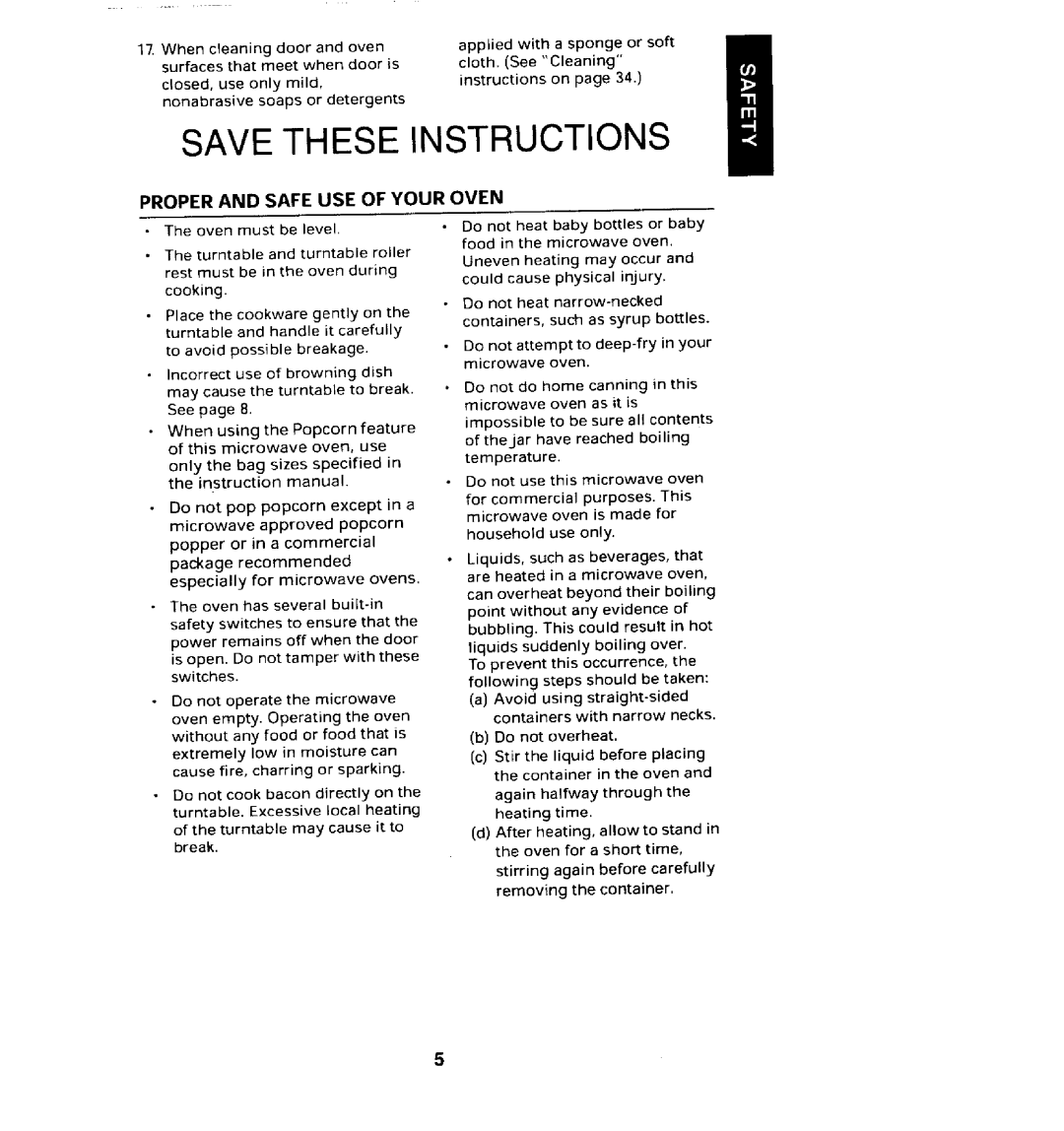 Jenn-Air JMC8100ADB manual Save These Instructions, Proper And Safe Use Of Your Oven 