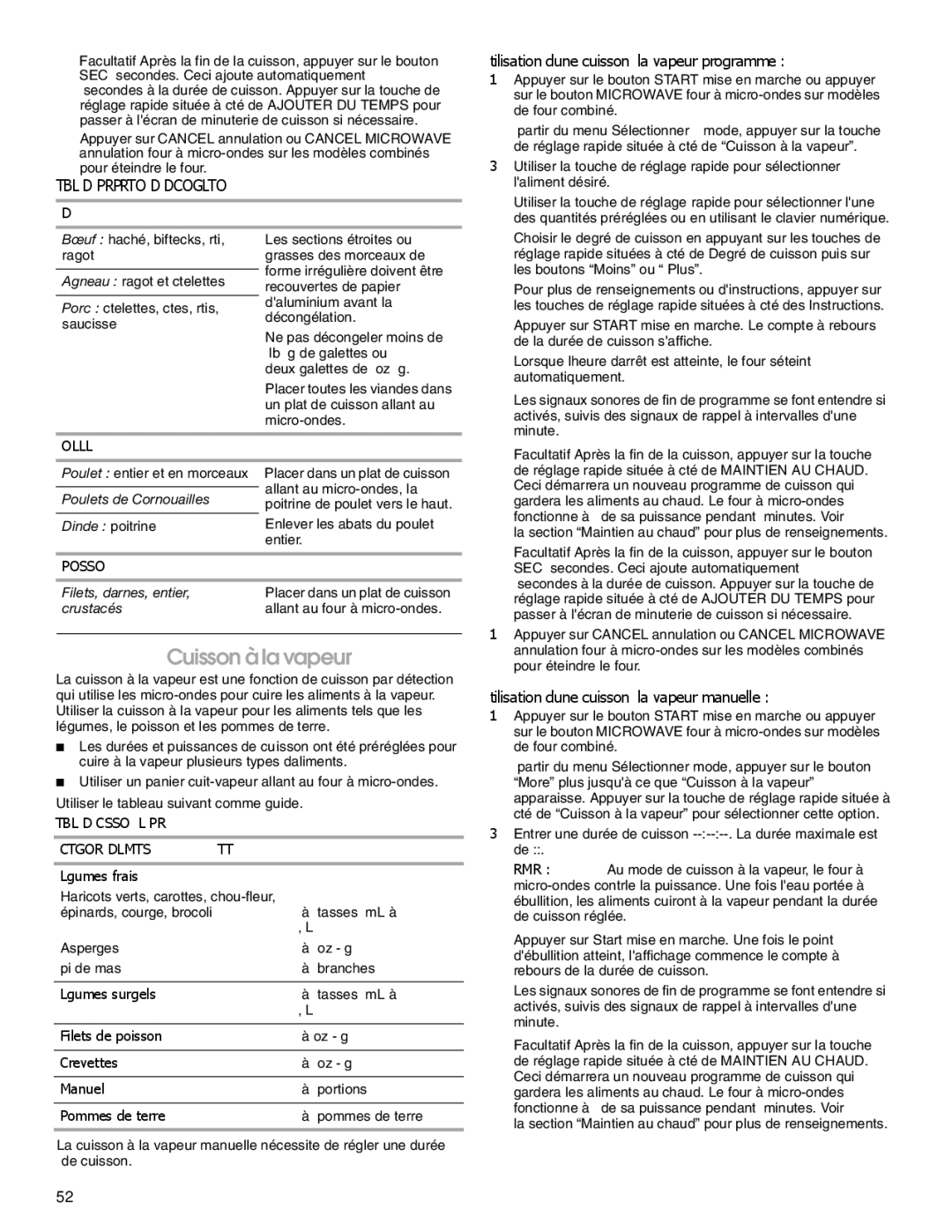 Jenn-Air JMW2430, JMW2327, JMW2427, JMW2330, JMC2130 Cuisson à la vapeur, Utilisation dune cuisson à la vapeur programmée 