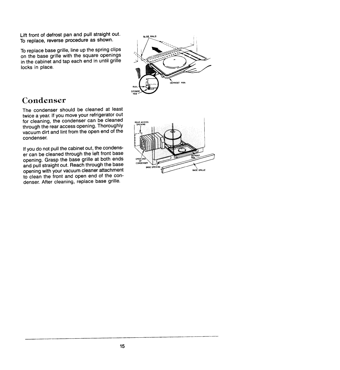 Jenn-Air JRS226, JRS203 manual Condenser 