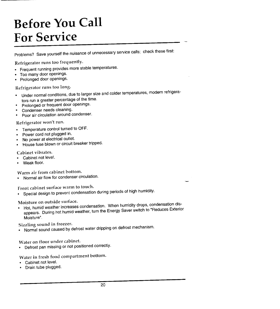 Jenn-Air JRTDE228 manual Before You Call For Service 