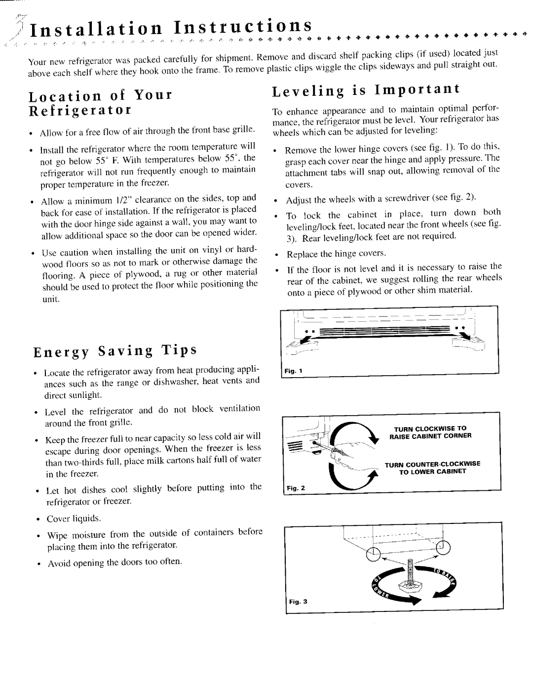 Jenn-Air JCD2289AEW, JSD2388AEA, JSD2388AEB, JSD2388AEW Toenhanceappearanceandtomaintainoptimal perfor, Energy Saving Tips 