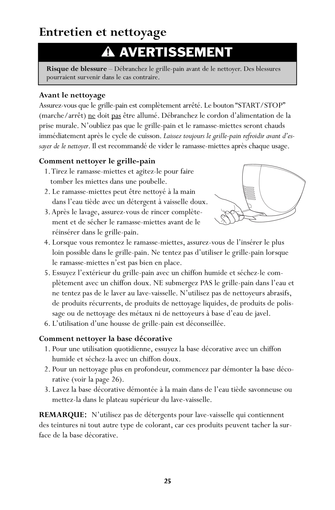 Jenn-Air JTO500 manual Entretien et nettoyage, Avertissement 