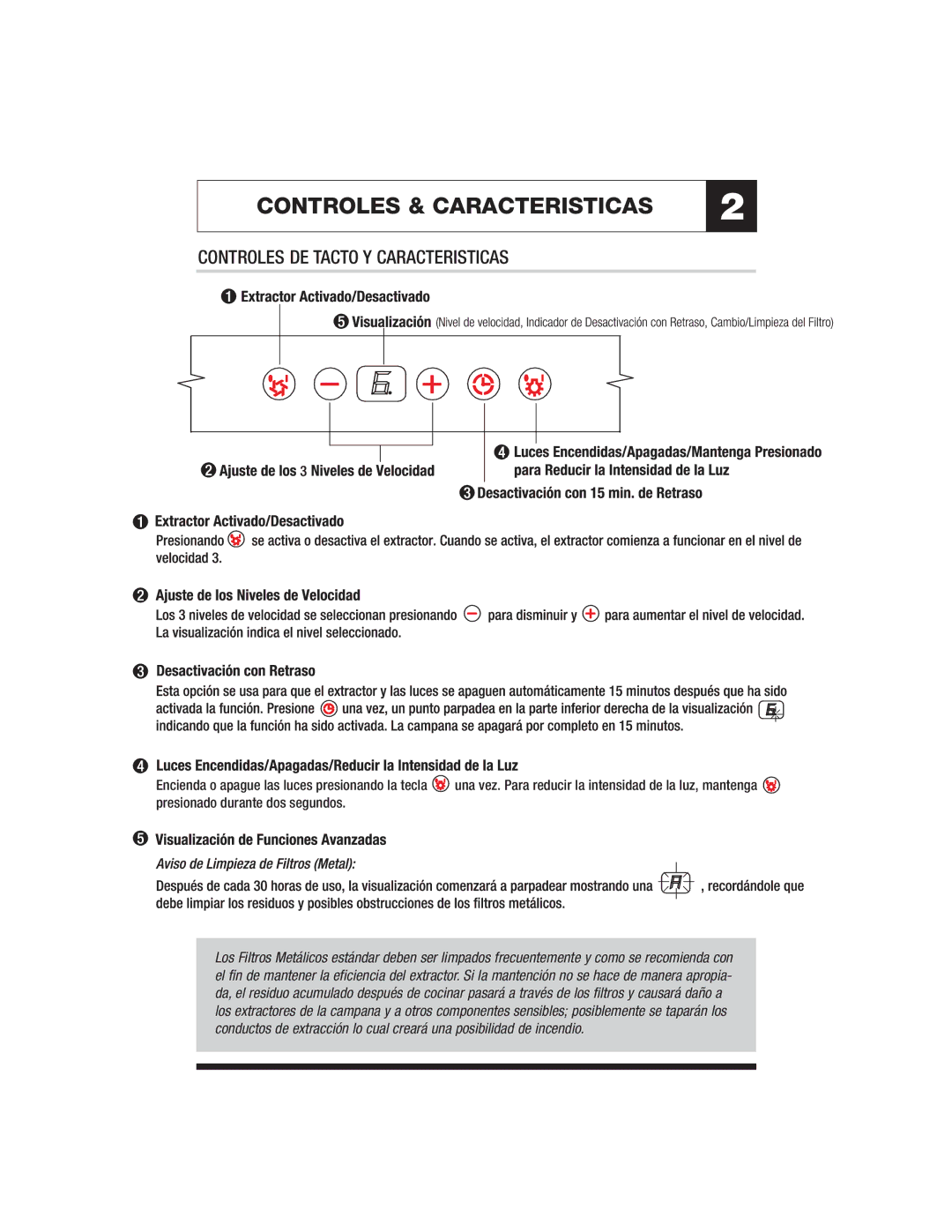 Jenn-Air JXT5830, JXT5836 warranty Controles & Caracteristicas, Controles DE Tacto Y Caracteristicas 