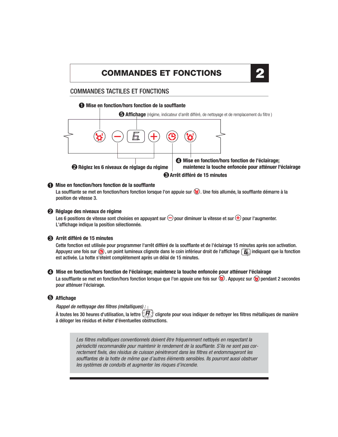 Jenn-Air JXT8030ADS warranty Commandes ET Fonctions, Commandes Tactiles ET Fonctions 