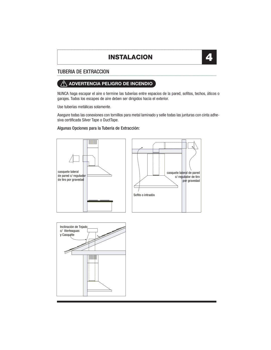 Jenn-Air JXT8042ADS specifications INSTALACION4, Advertencia Peligro DE Incendio 