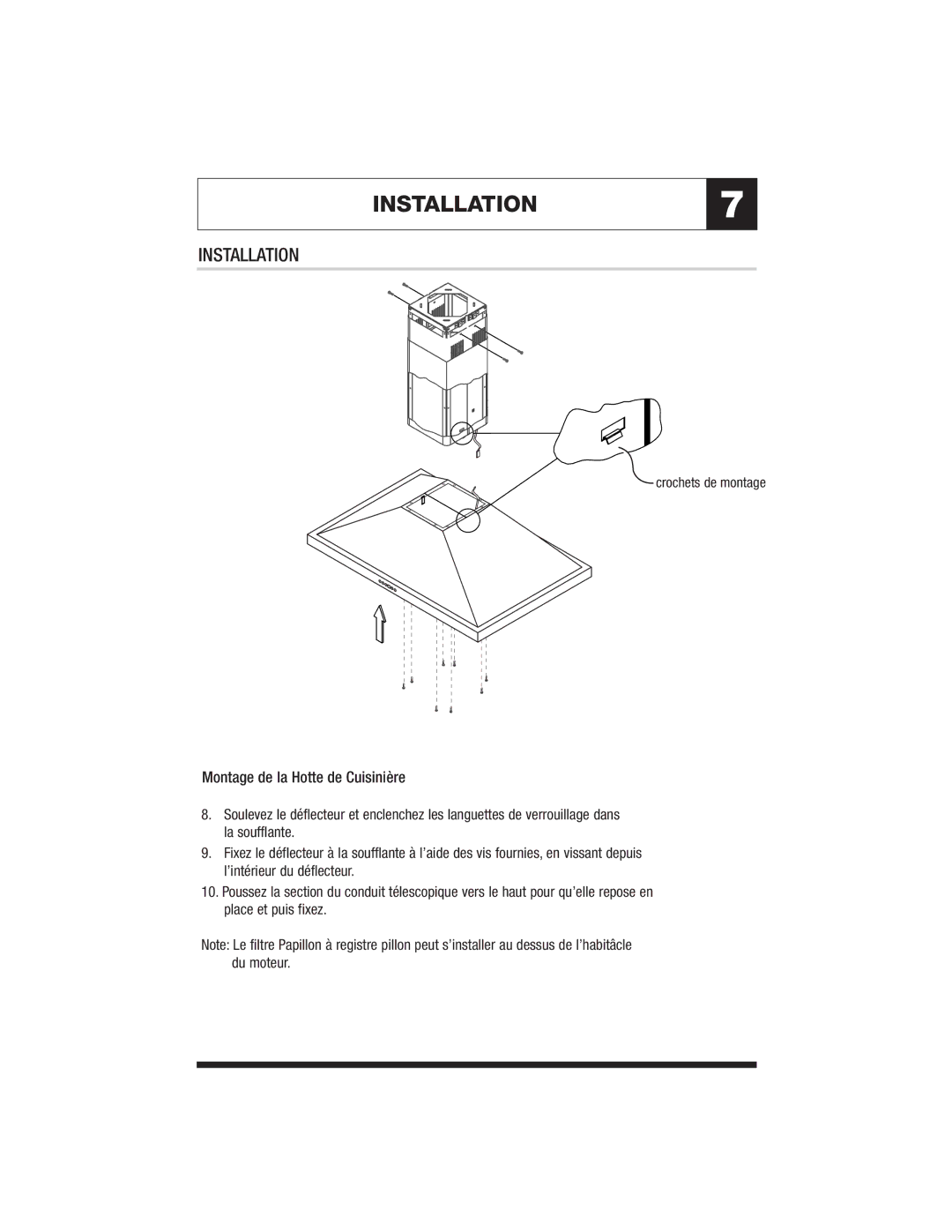 Jenn-Air JXT8142ADS, JXT8136ADS specifications Crochets de montage locking tabs 