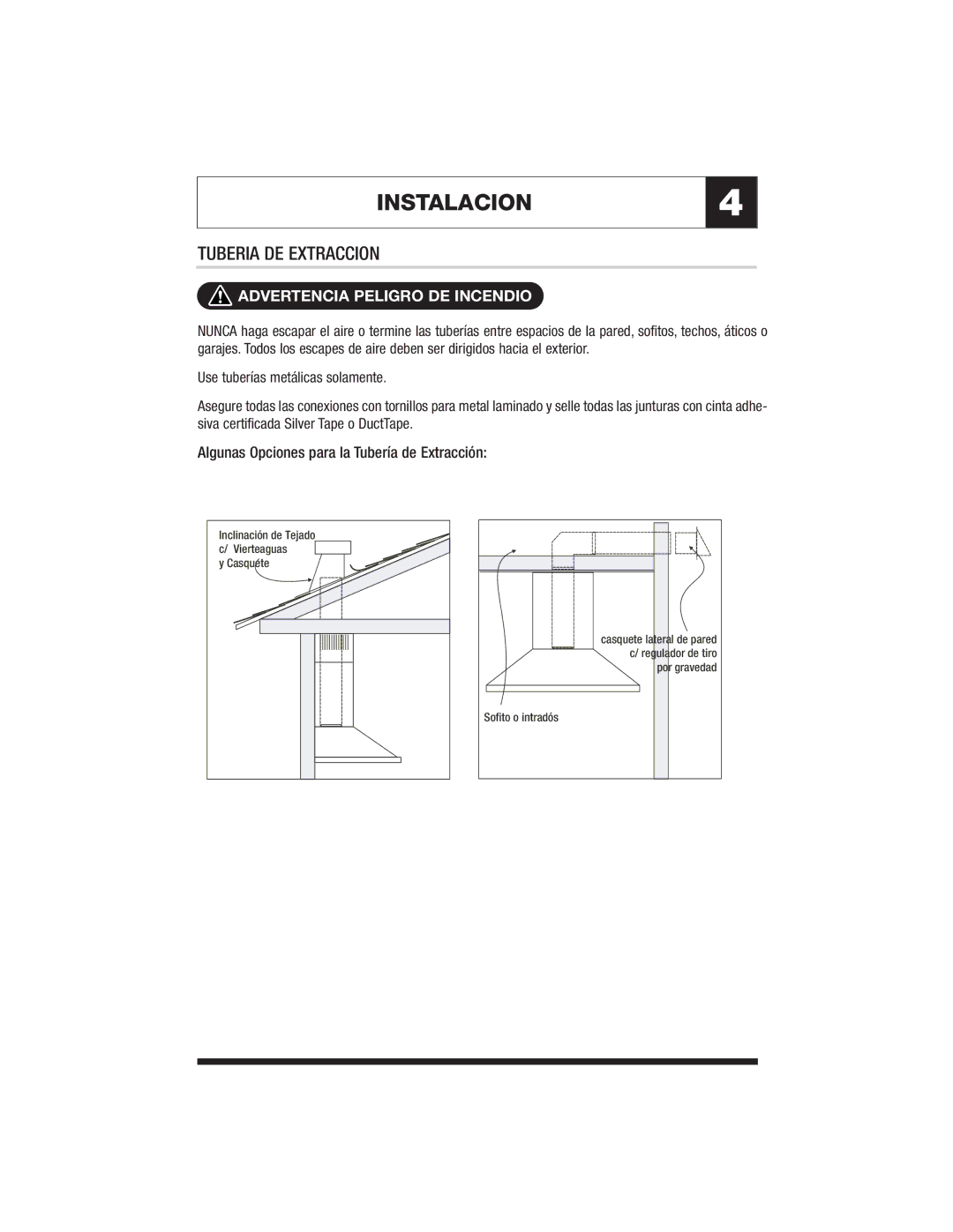 Jenn-Air JXT8142ADS, JXT8136ADS specifications INSTALACION4, Advertencia Peligro DE Incendio 