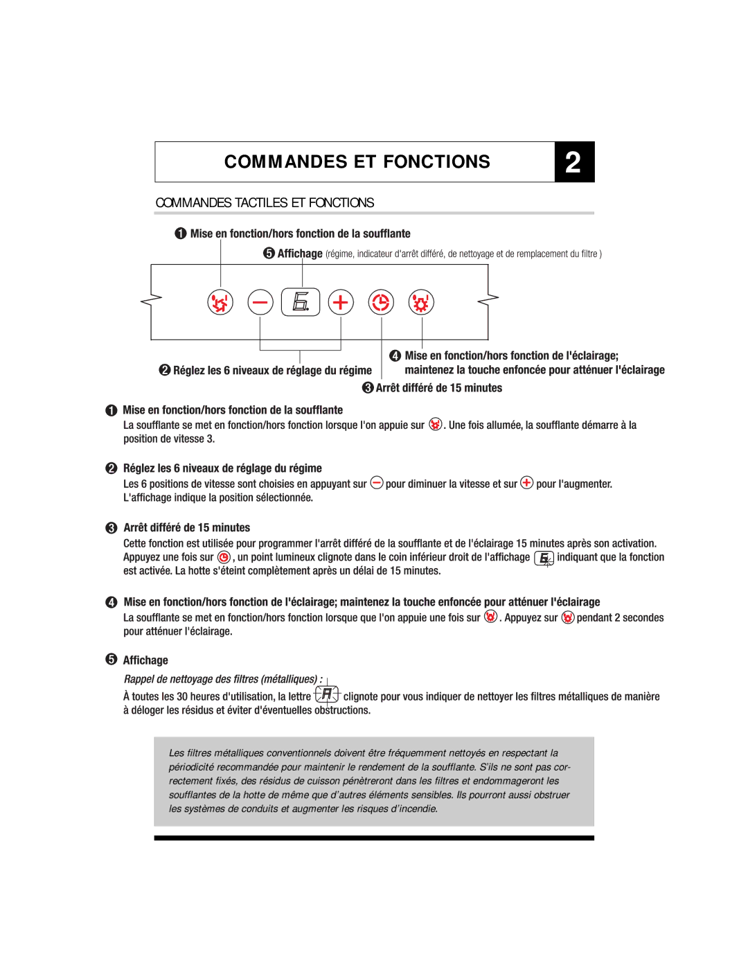 Jenn-Air JXT8836ADS warranty Commandes ET Fonctions, Commandes Tactiles ET Fonctions 